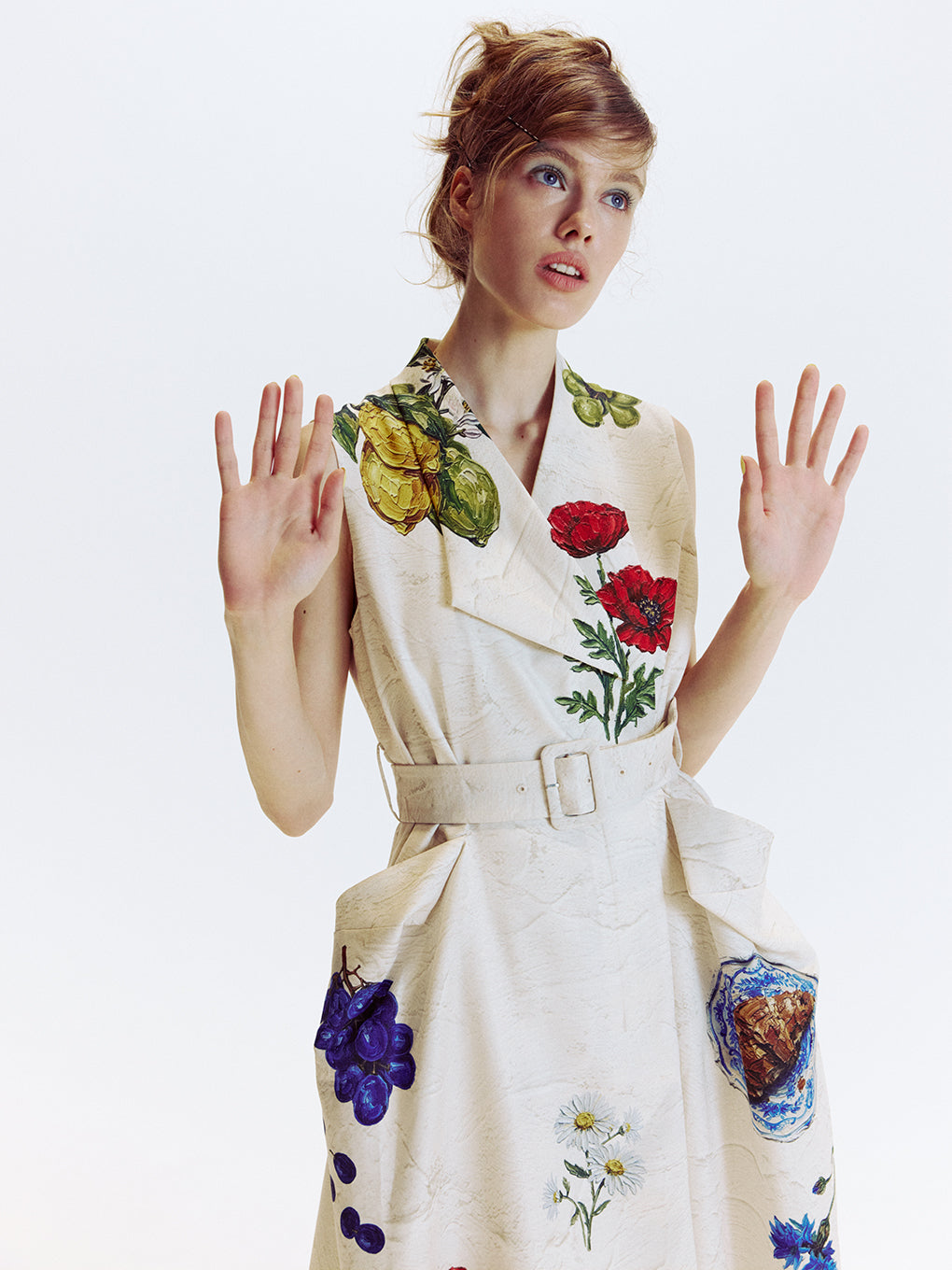 FRENCH MOTIF OIL PAINT DRESS