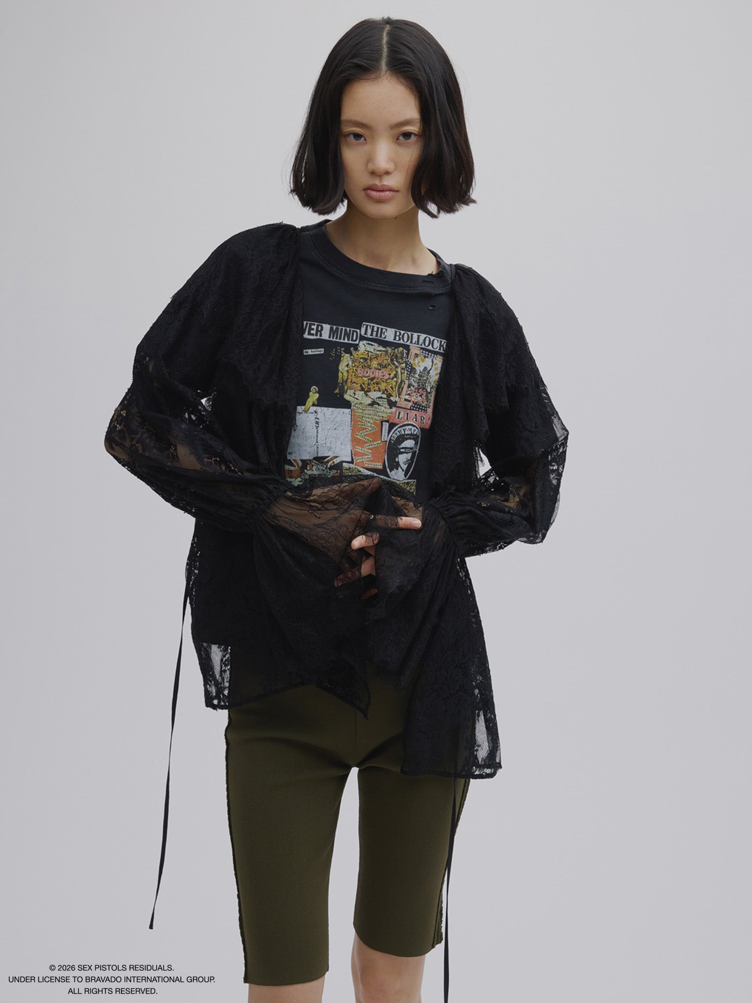 SIDE LACE LIKE KNIT BIKER PANTS