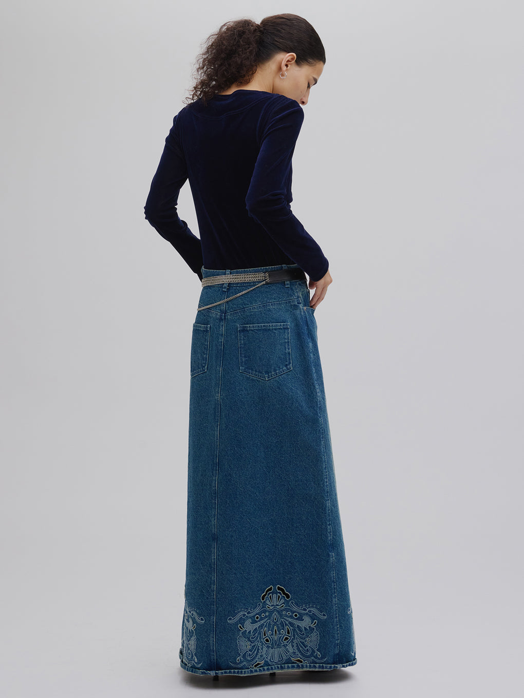 CROSS LAYERED FLOCKY TULLE TOP