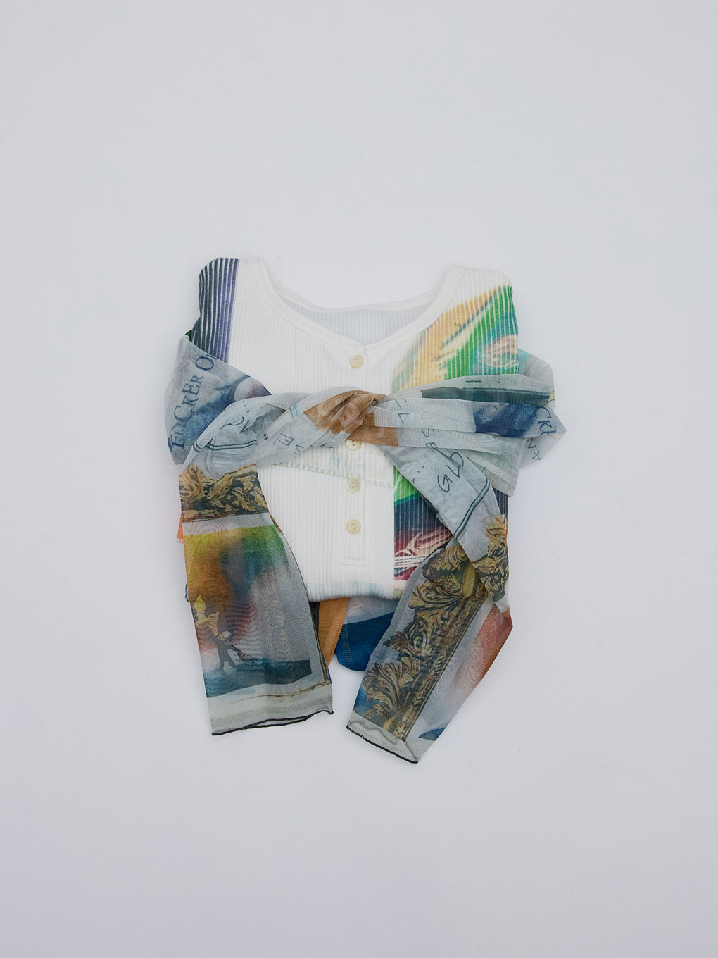 2WAY EMOTIONAL COLLAGE SHEER TOP