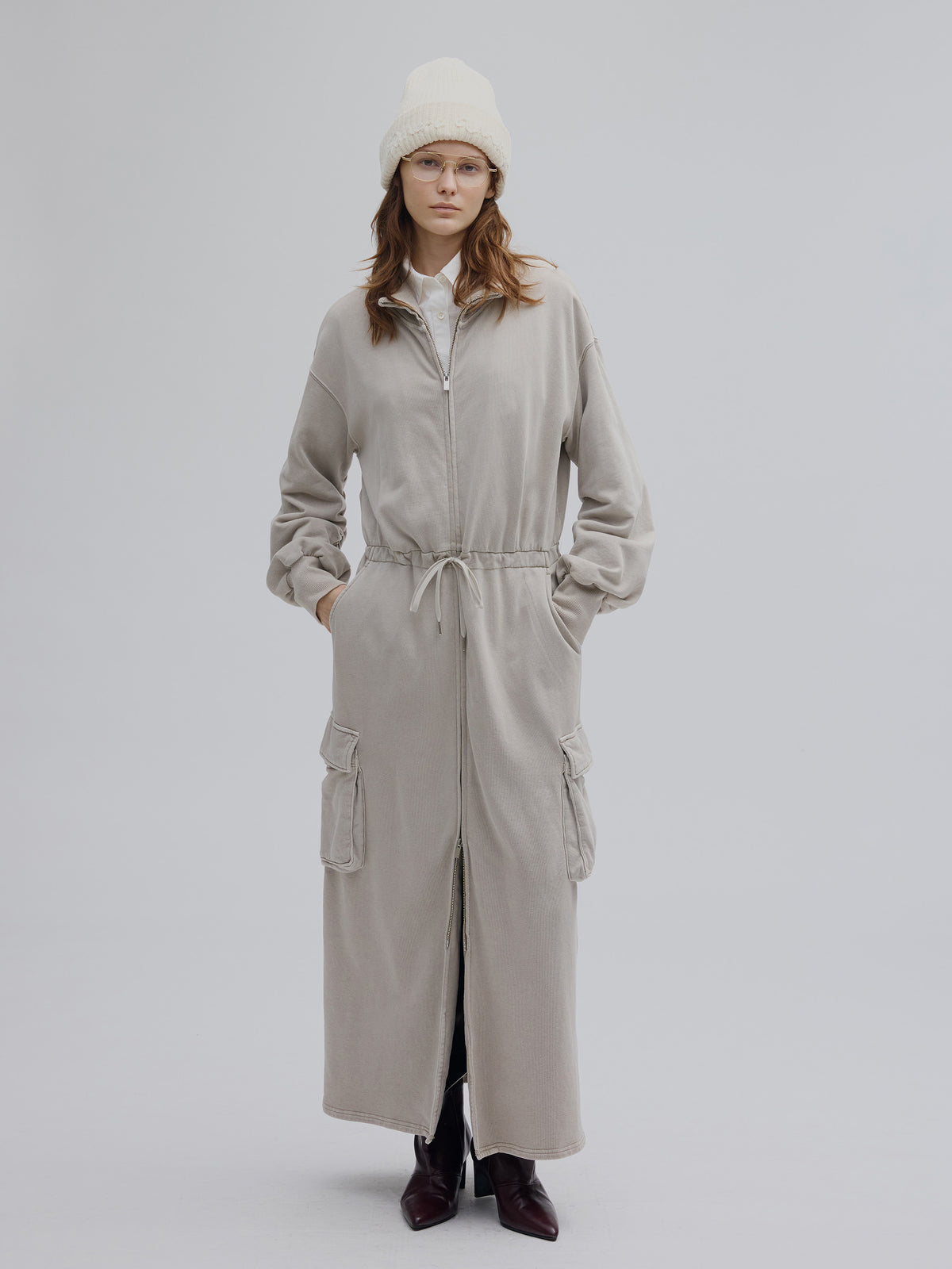 2WAY NECK LOOSE SWEAT DRESS