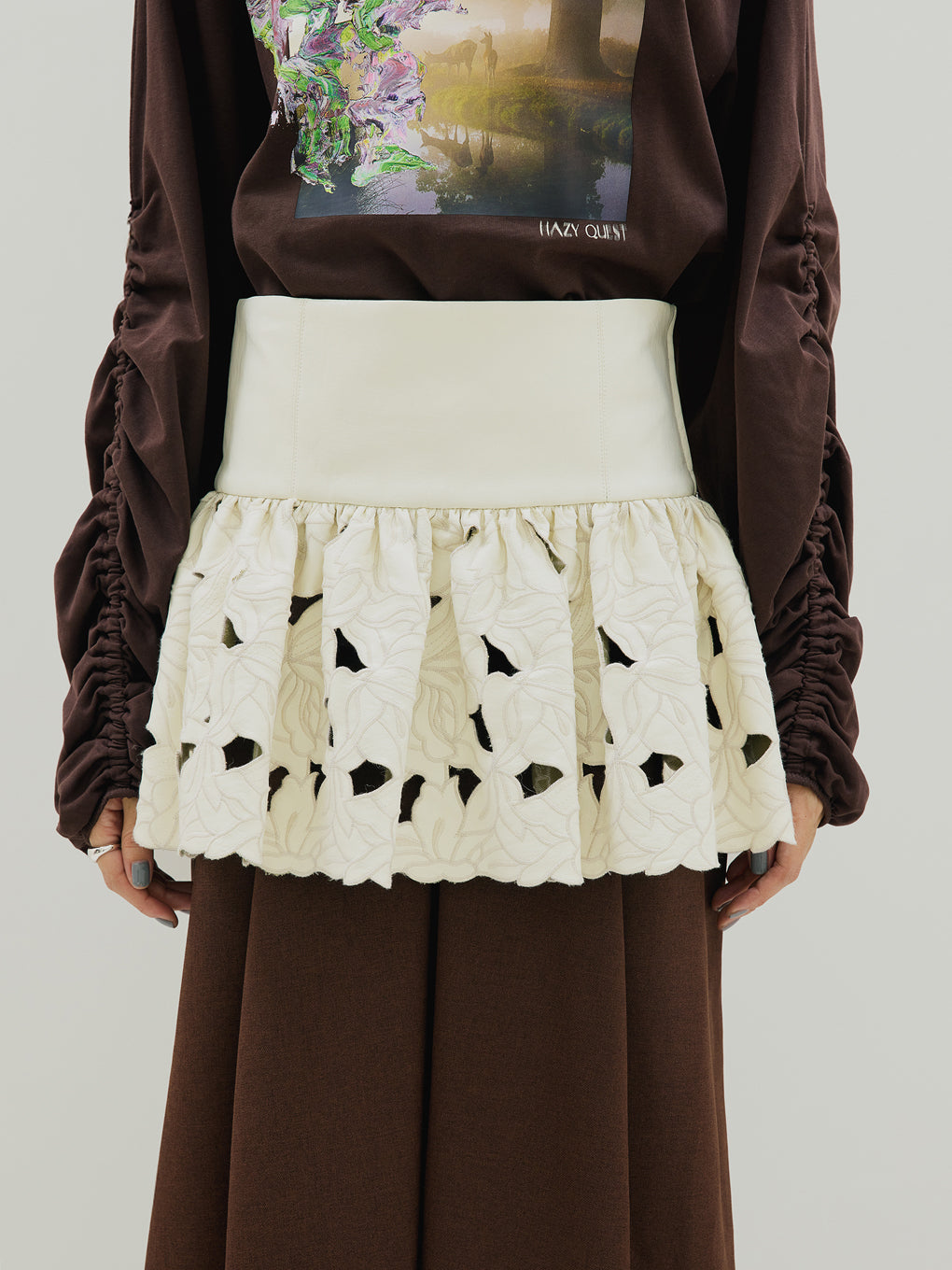 UND LACE CUTWORK CORSET TOP