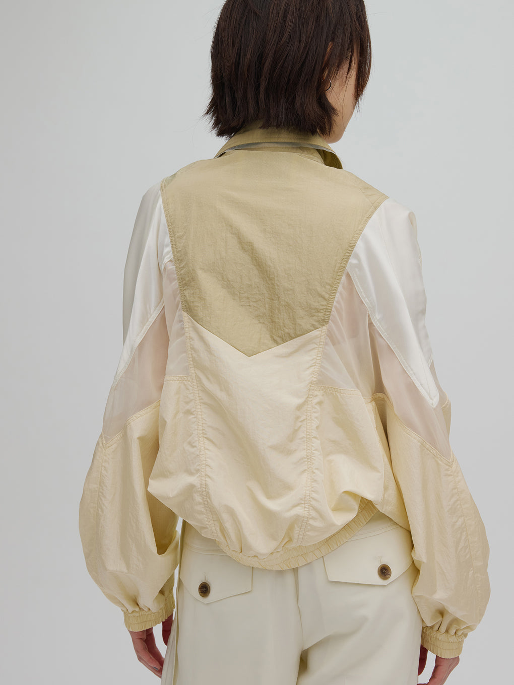 AMERI DEFORM DOCKING NYLON JACKETアイボリーM DEFORM DOCKING NYLON JACKET