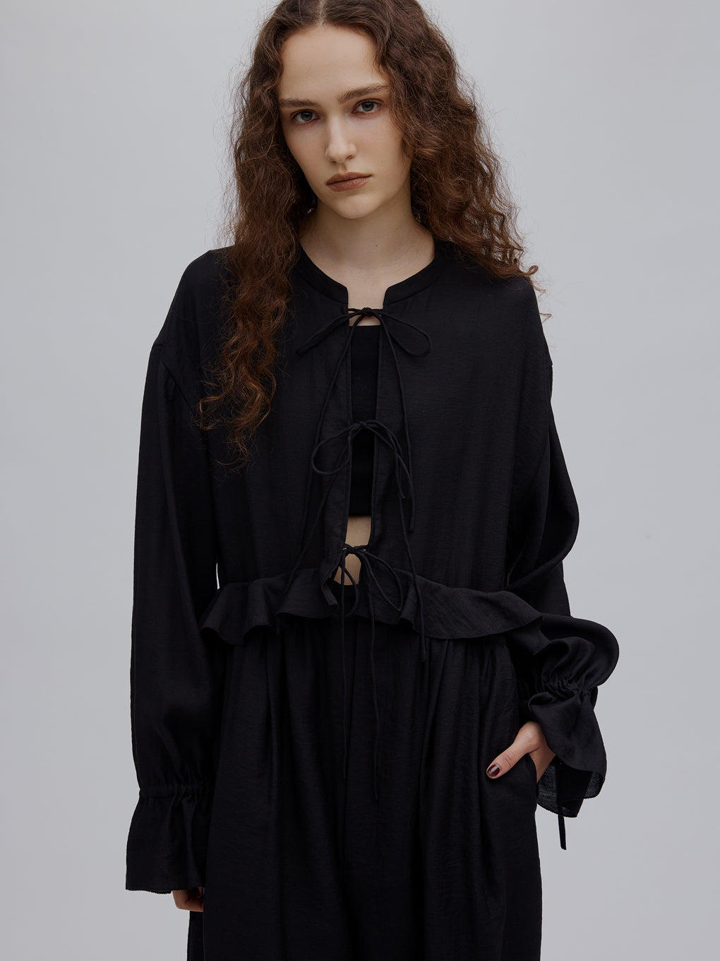 RIBBON DESIGN SHEER ROMPERS