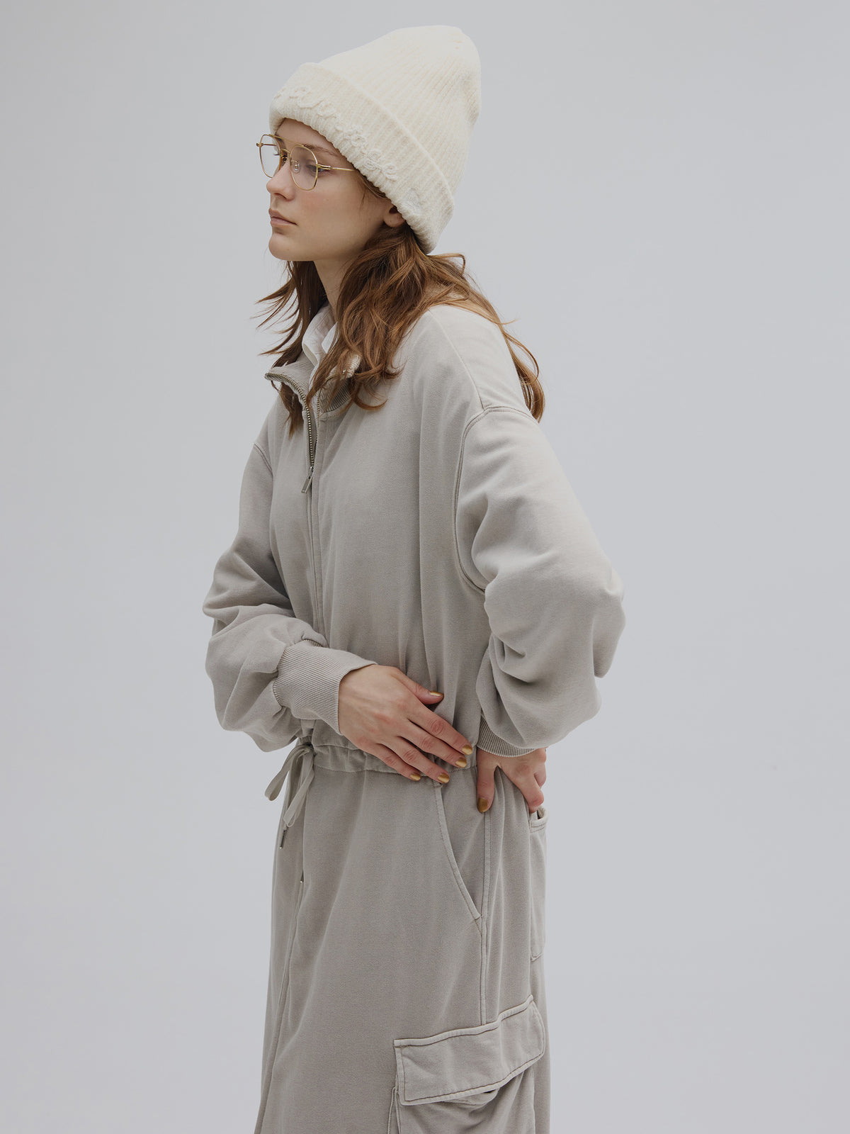 2WAY NECK LOOSE SWEAT DRESS