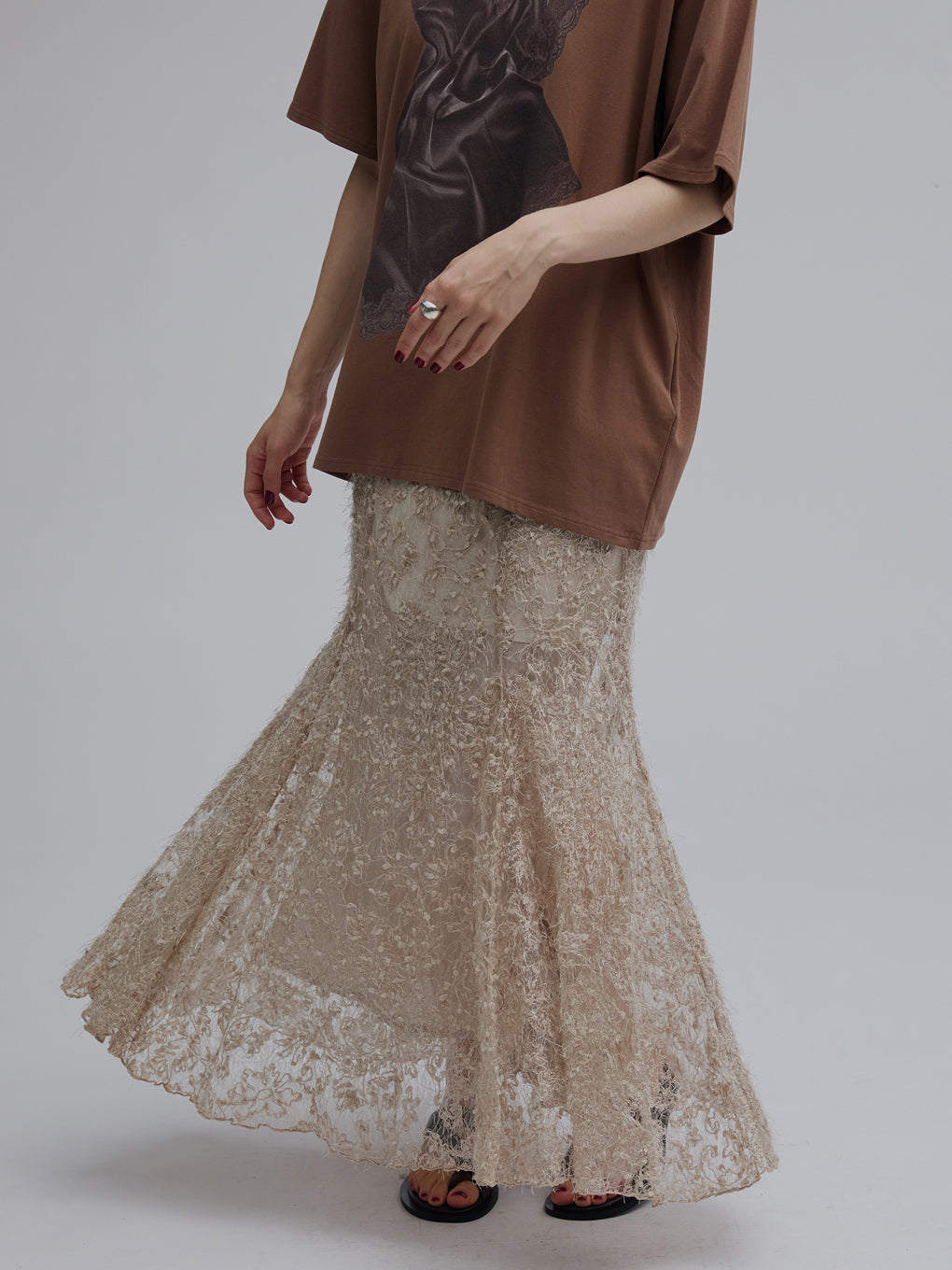 SHEER FEATHER MERMAID SKIRT