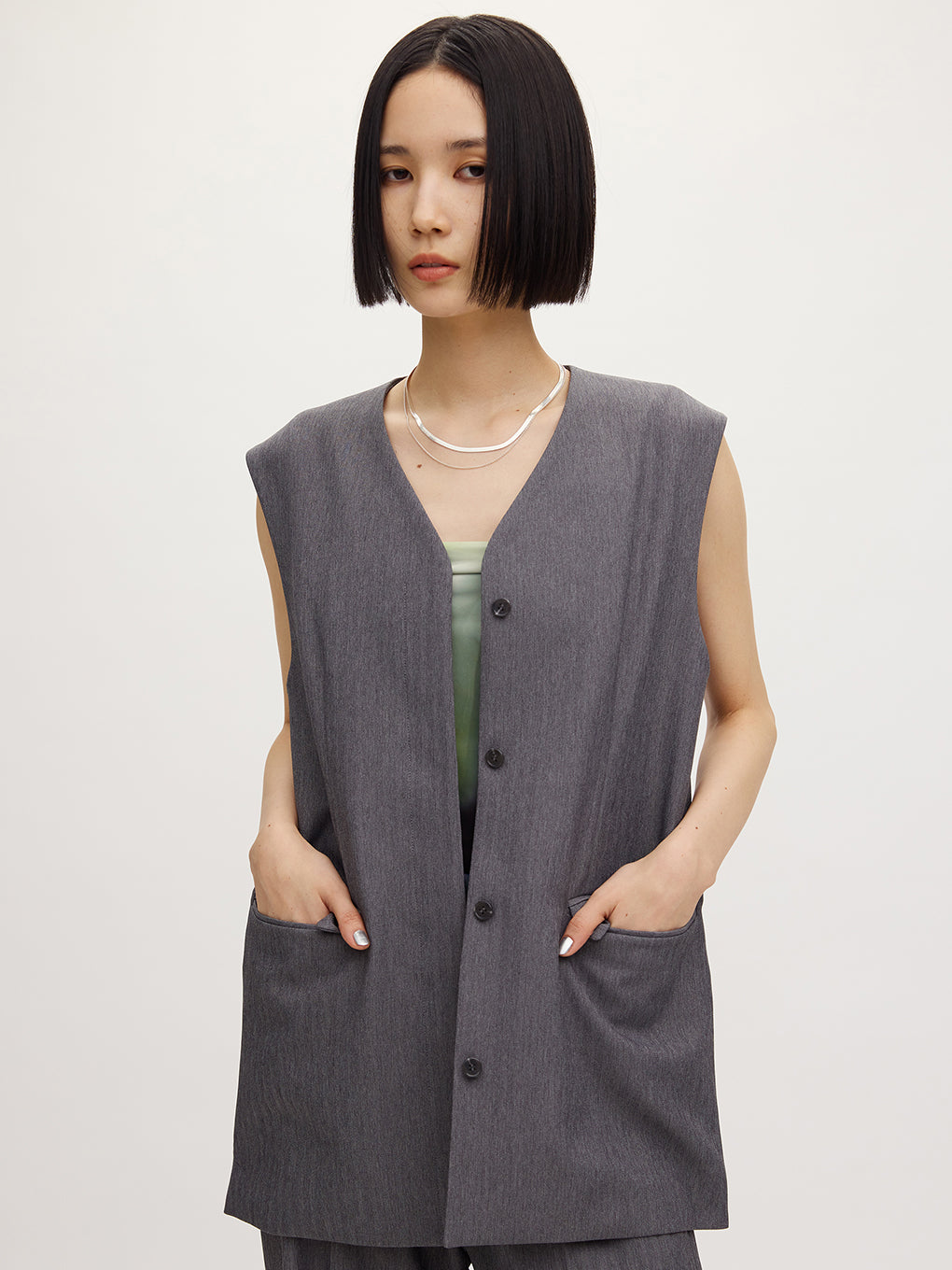 OTONA MUSE LONG VEST WITH PANTS