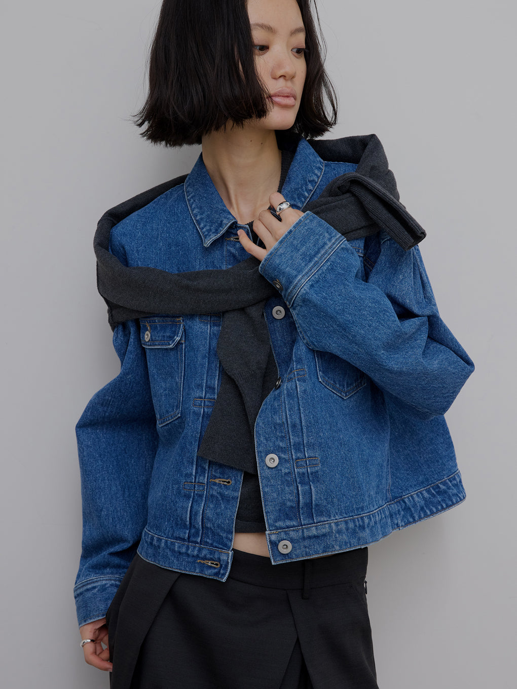 JAPAN MADE BACK FLARE DENIM JACKET