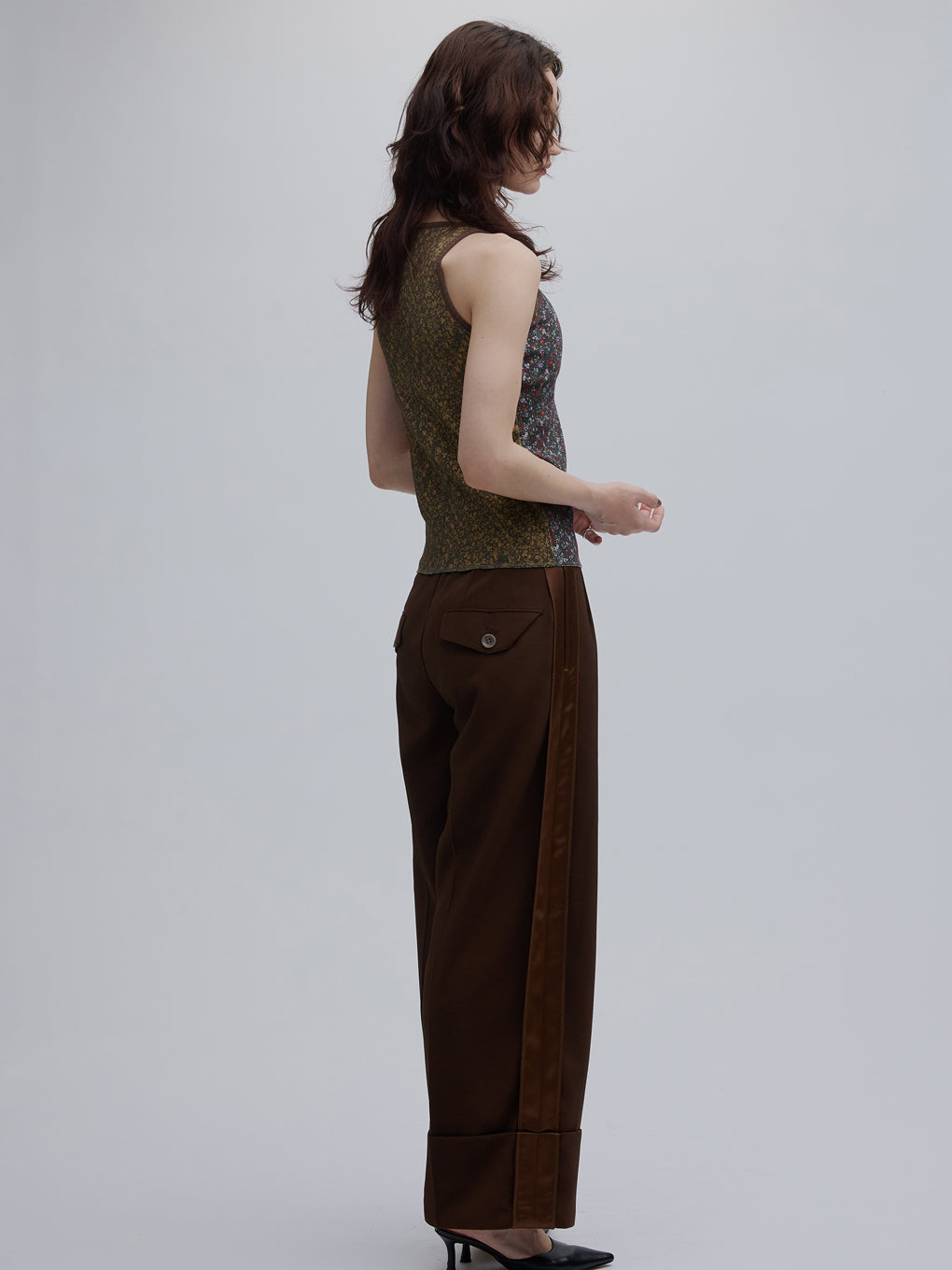 トップス Ameri LOUISE PATTERN DOCKING CUT TOP LOUISE PATTERN DOCKING CUT TOP