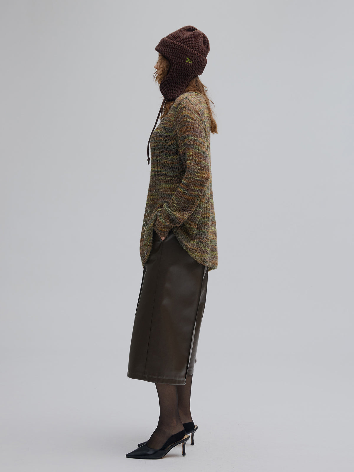 VARIEGATED SHEER KNIT TOP