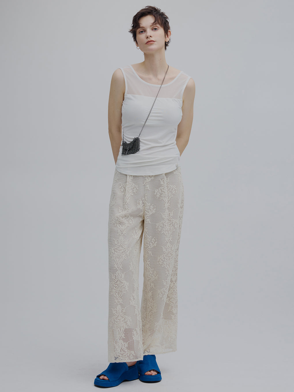 パンツ MESH DAMASK EMBROIDERY PANTS MESH DAMASK EMBROIDERY PANTS