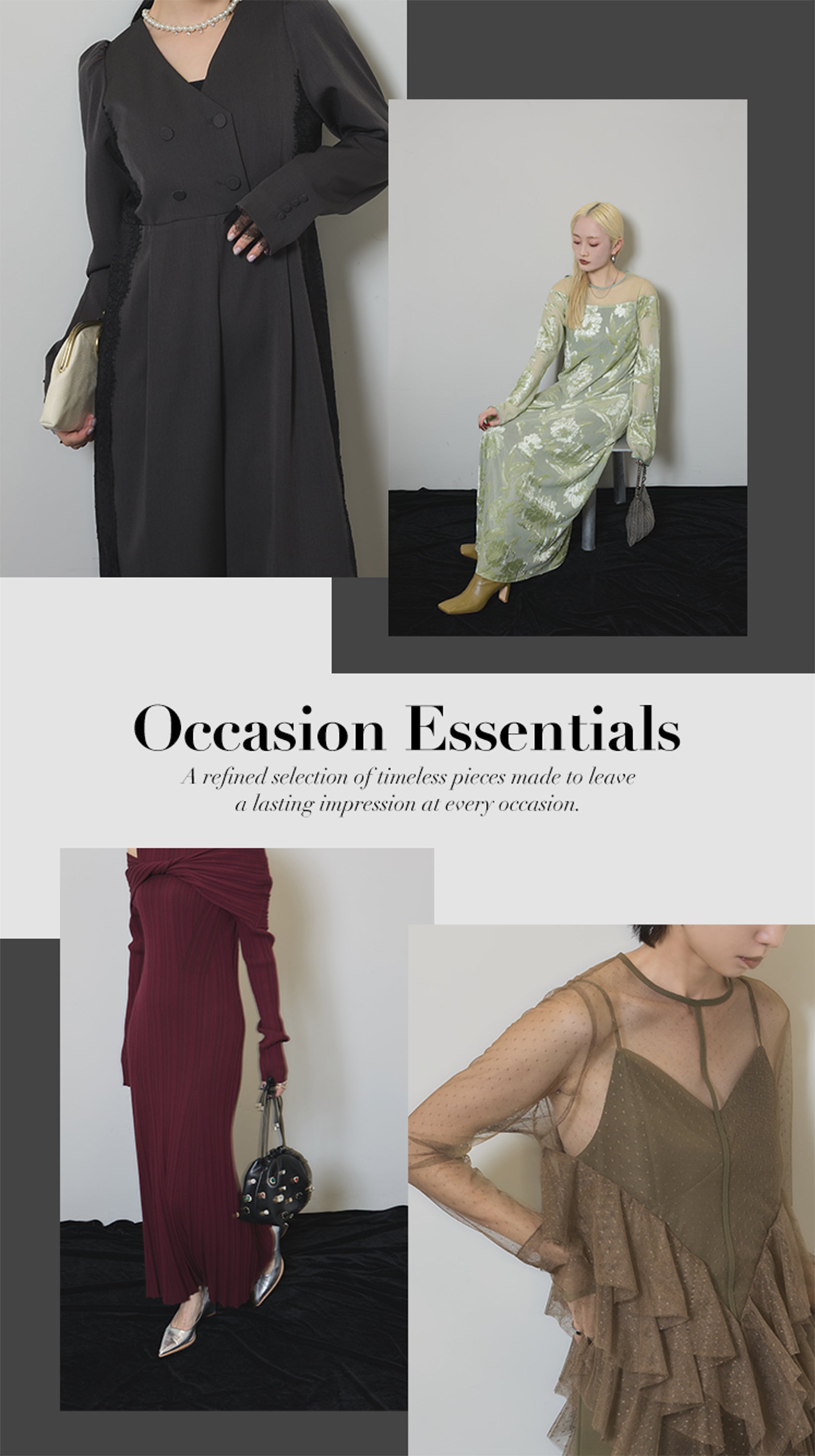 【匿名配送】AMERI 結婚式 お呼ばれ パーティードレス フォーマル セール】ミモレ丈&七分袖フォーマルマーメイドシルエットセレモニー