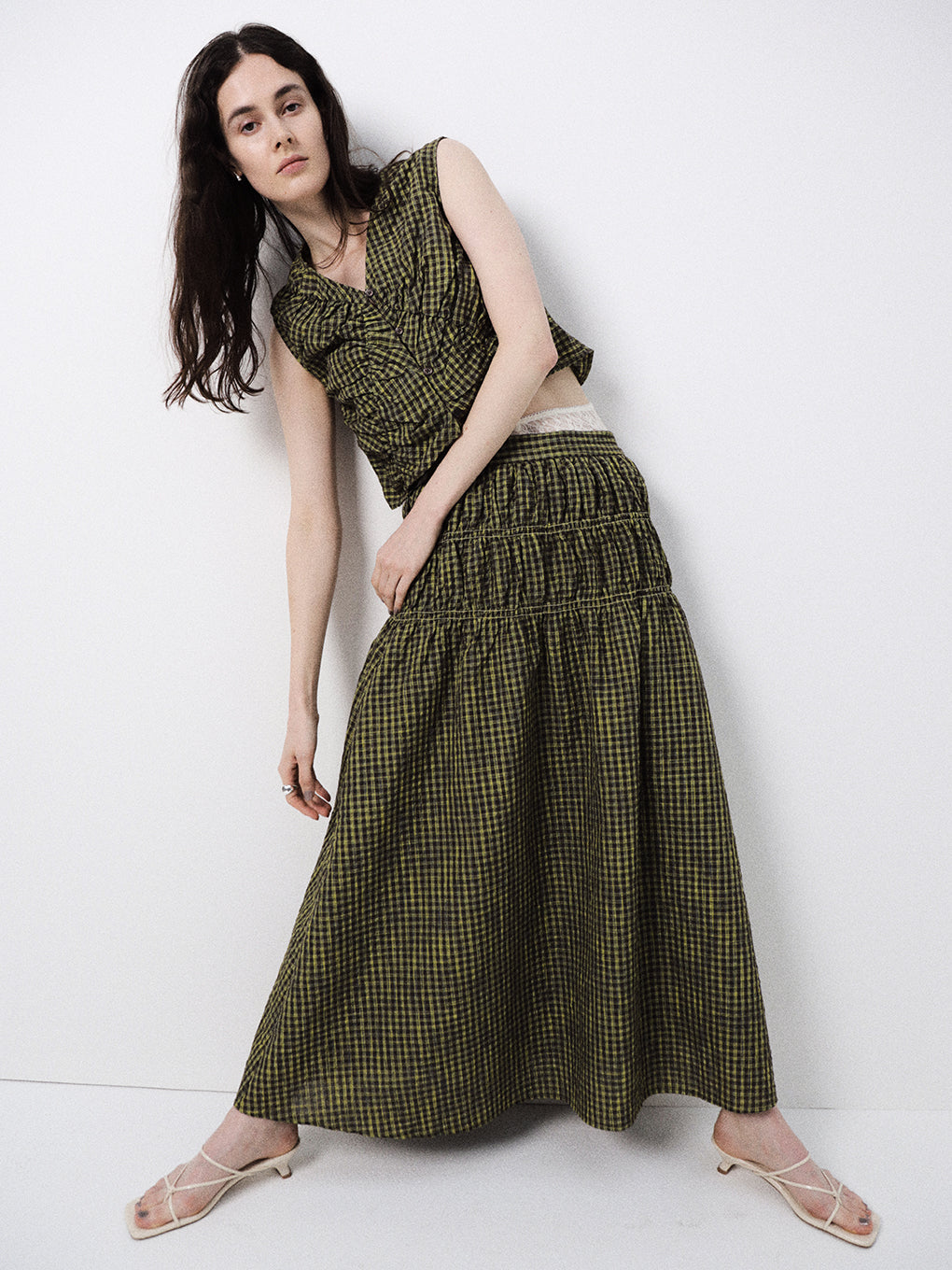 MEDI 2WAY SHIRRING TOP WITH SKIRT