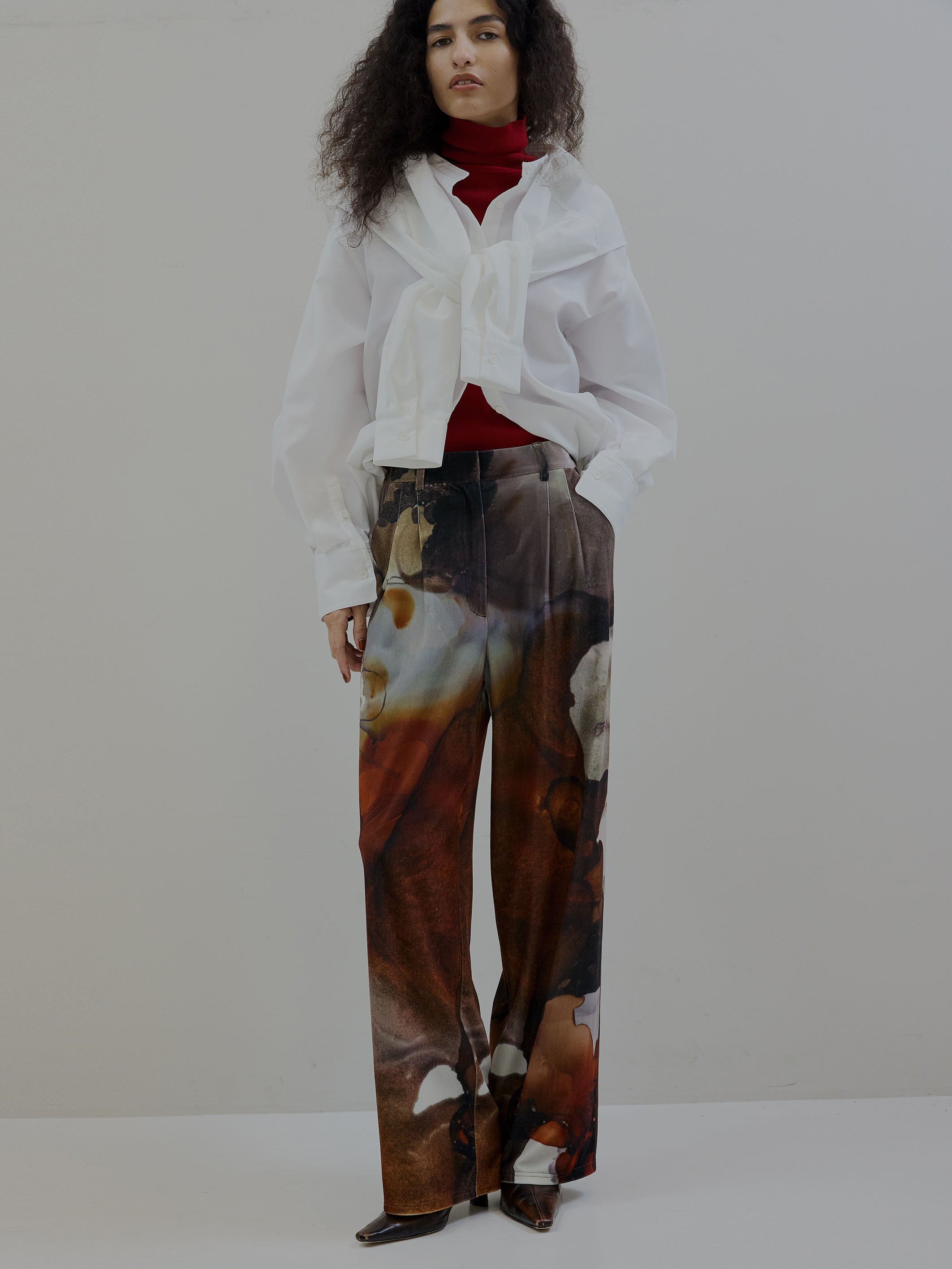 RUST INK ART WIDE PANTS