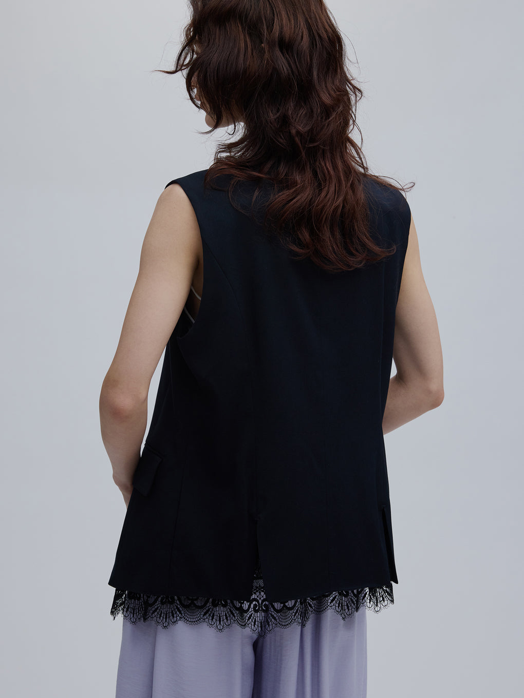 2WAY CREW NECK LACE TAKE OFF VEST