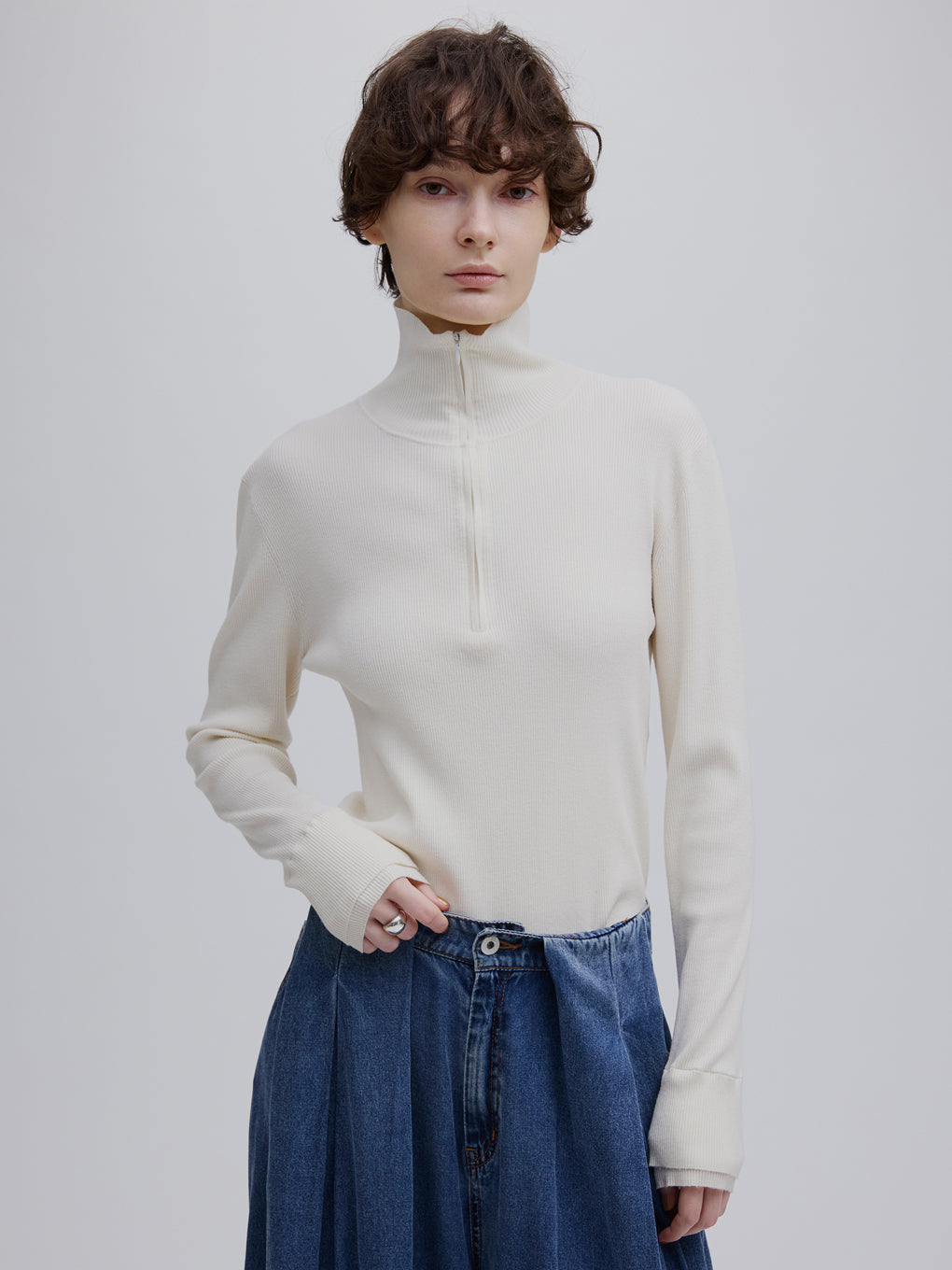 BEST TOUCH HALF ZIP KNIT TOP