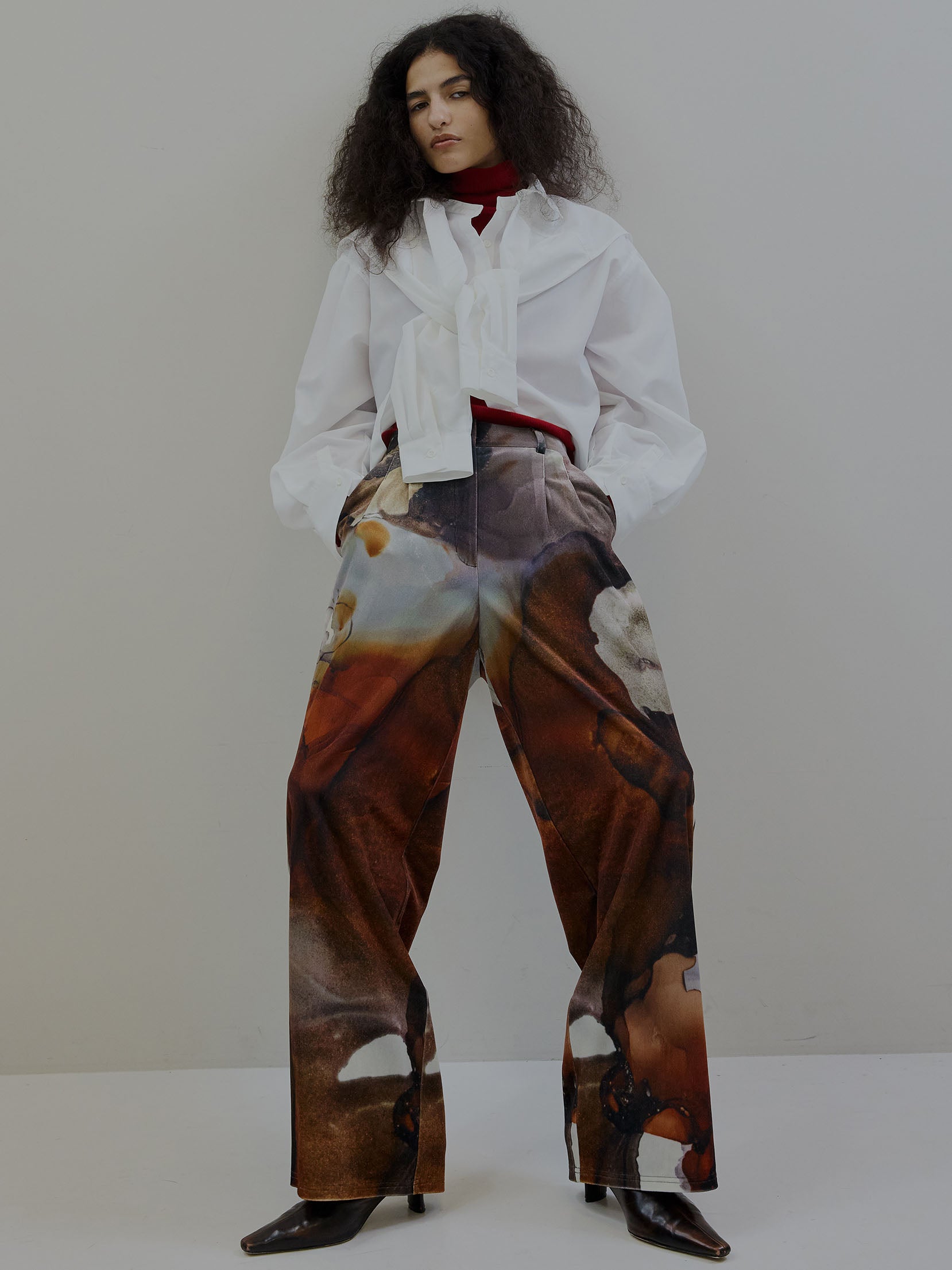 RUST INK ART WIDE PANTS