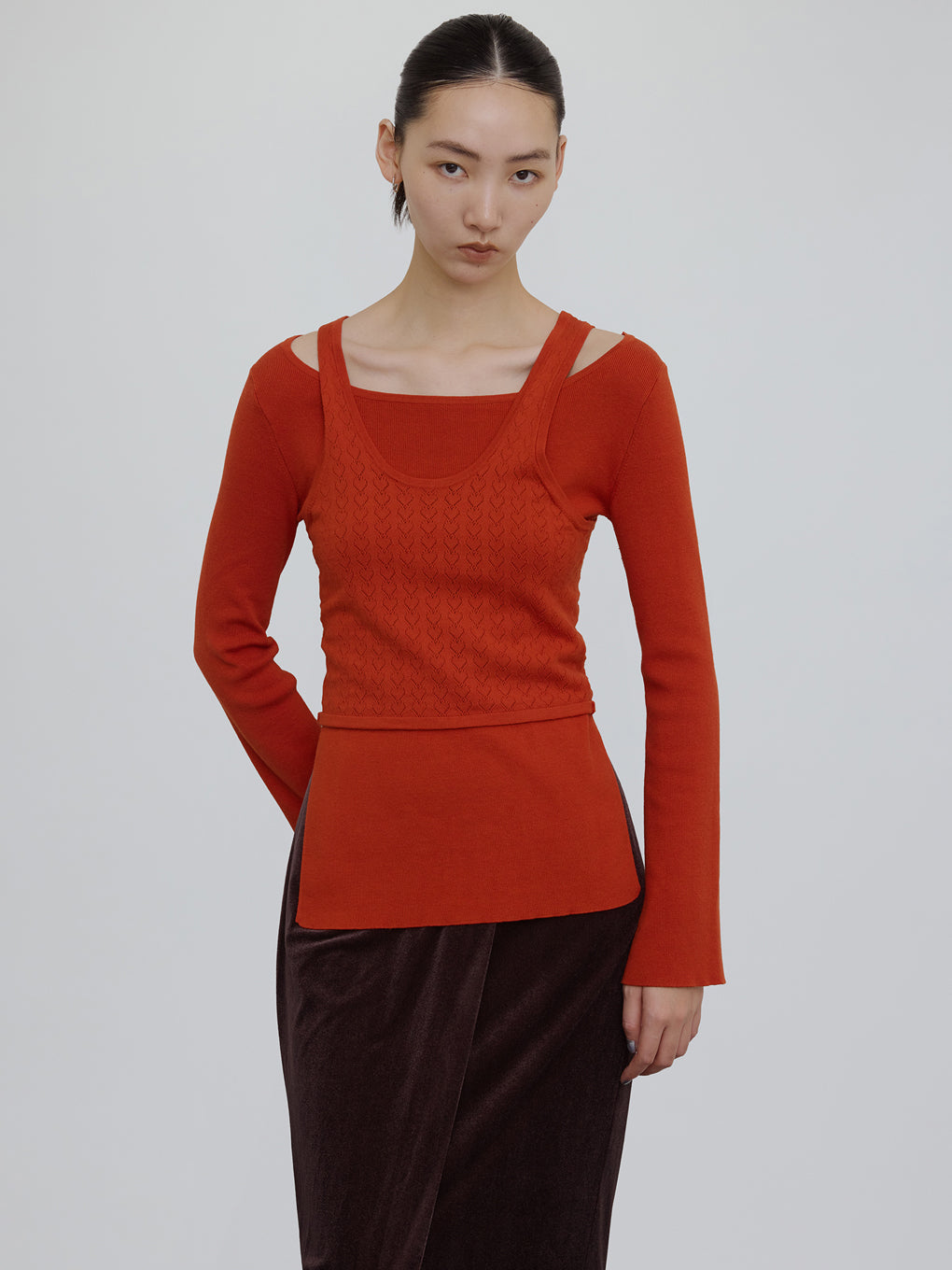 HEART TANK KNIT SET TOP