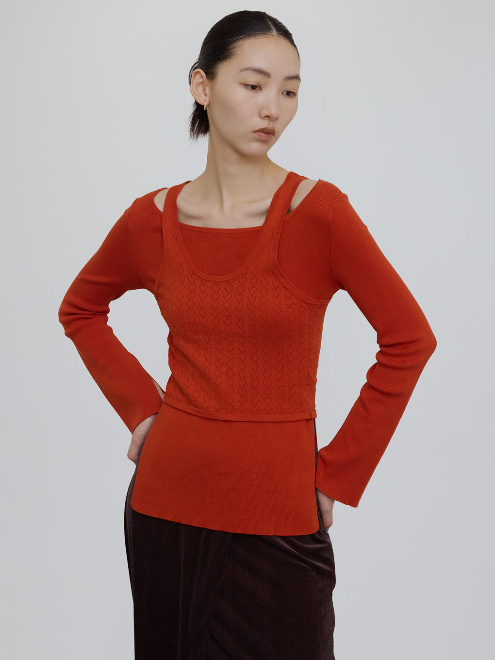 HEART TANK KNIT SET TOP
