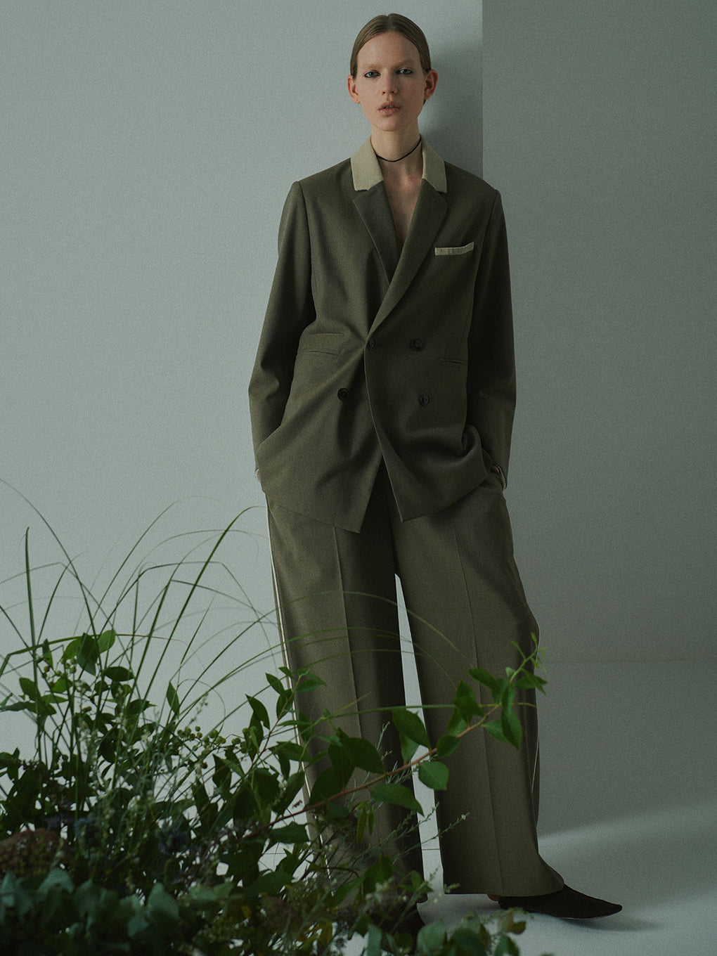 UND MIX FABRIC PATTERN JACKET