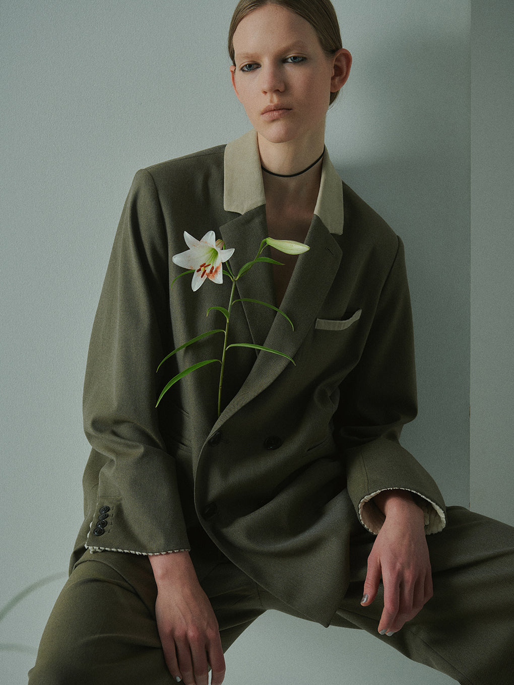 UND MIX FABRIC PATTERN JACKET
