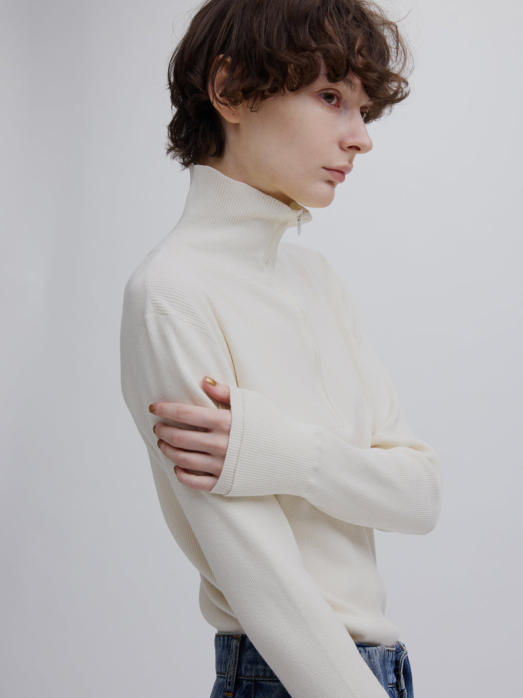 BEST TOUCH HALF ZIP KNIT TOP