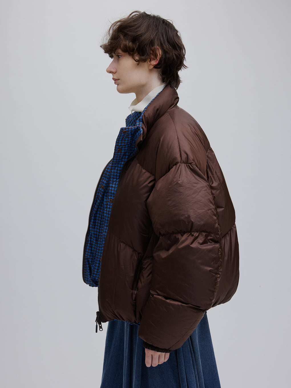NANGA × Ameri REVERSIBLE HOUNDSTOOTH DOWN COAT