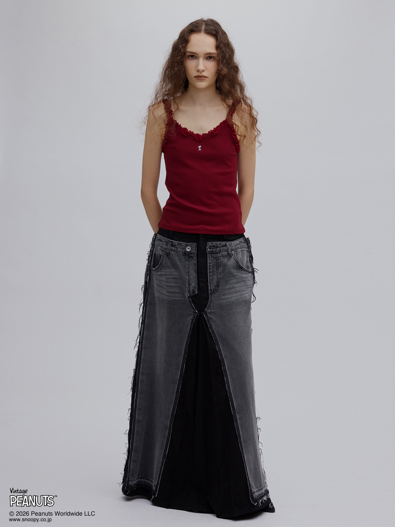 REMAKE DENIM CHINO SKIRT