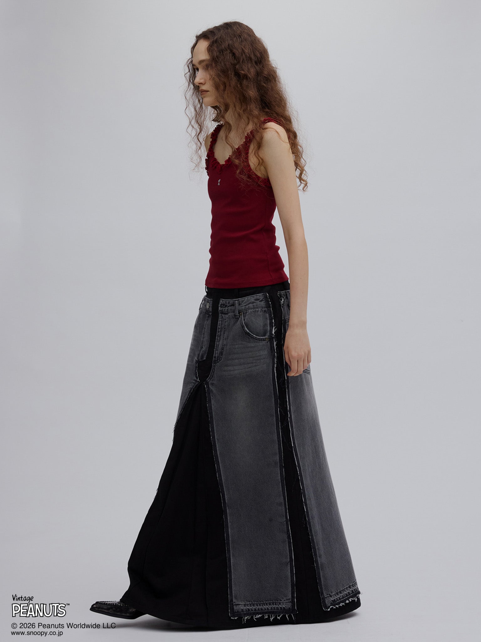 REMAKE DENIM CHINO SKIRT