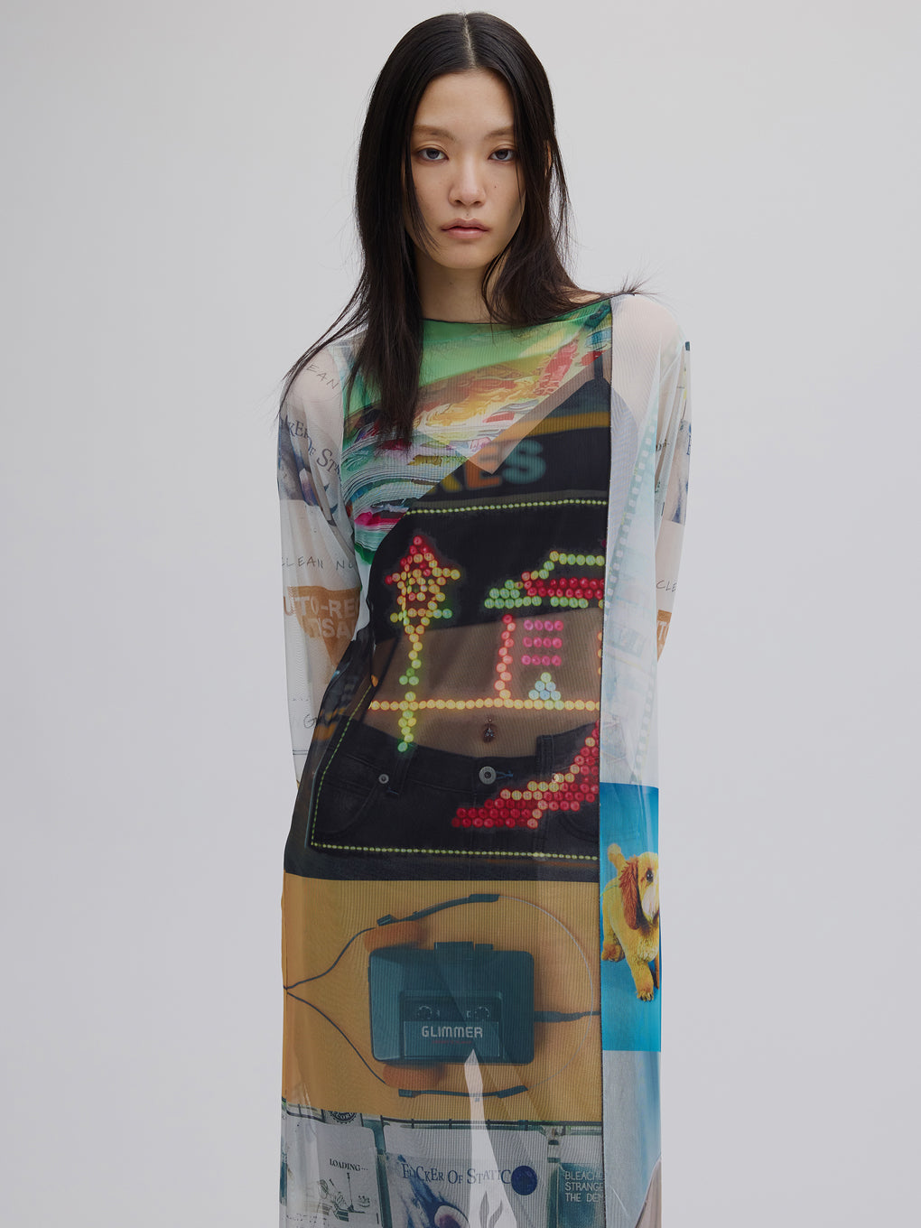 2WAY EMOTIONAL COLLAGE SHEER TOP