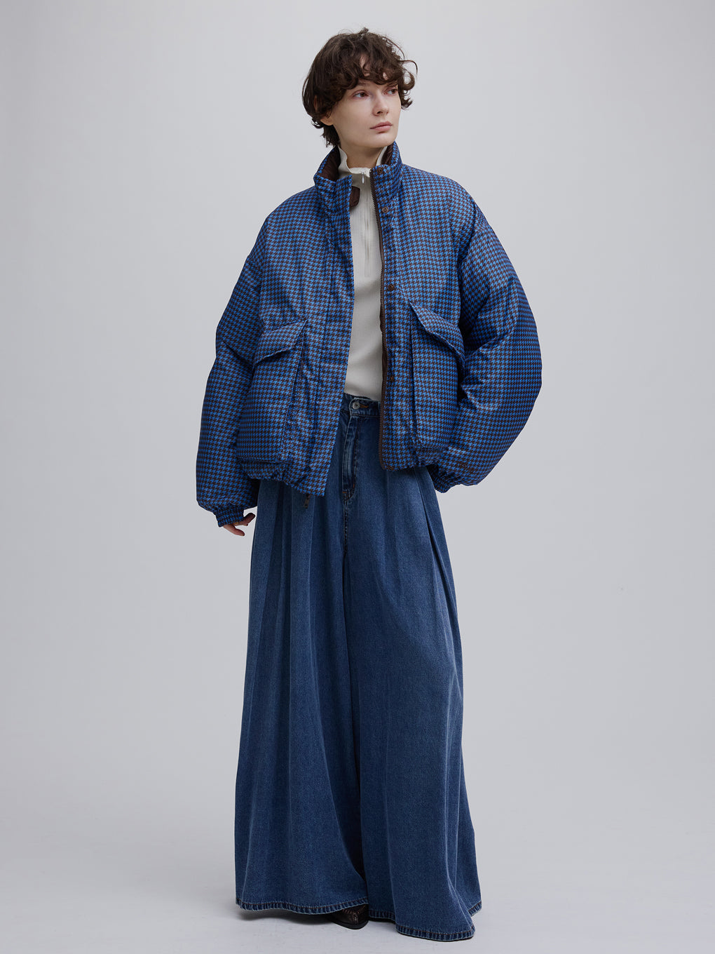 NANGA × Ameri REVERSIBLE HOUNDSTOOTH DOWN COAT