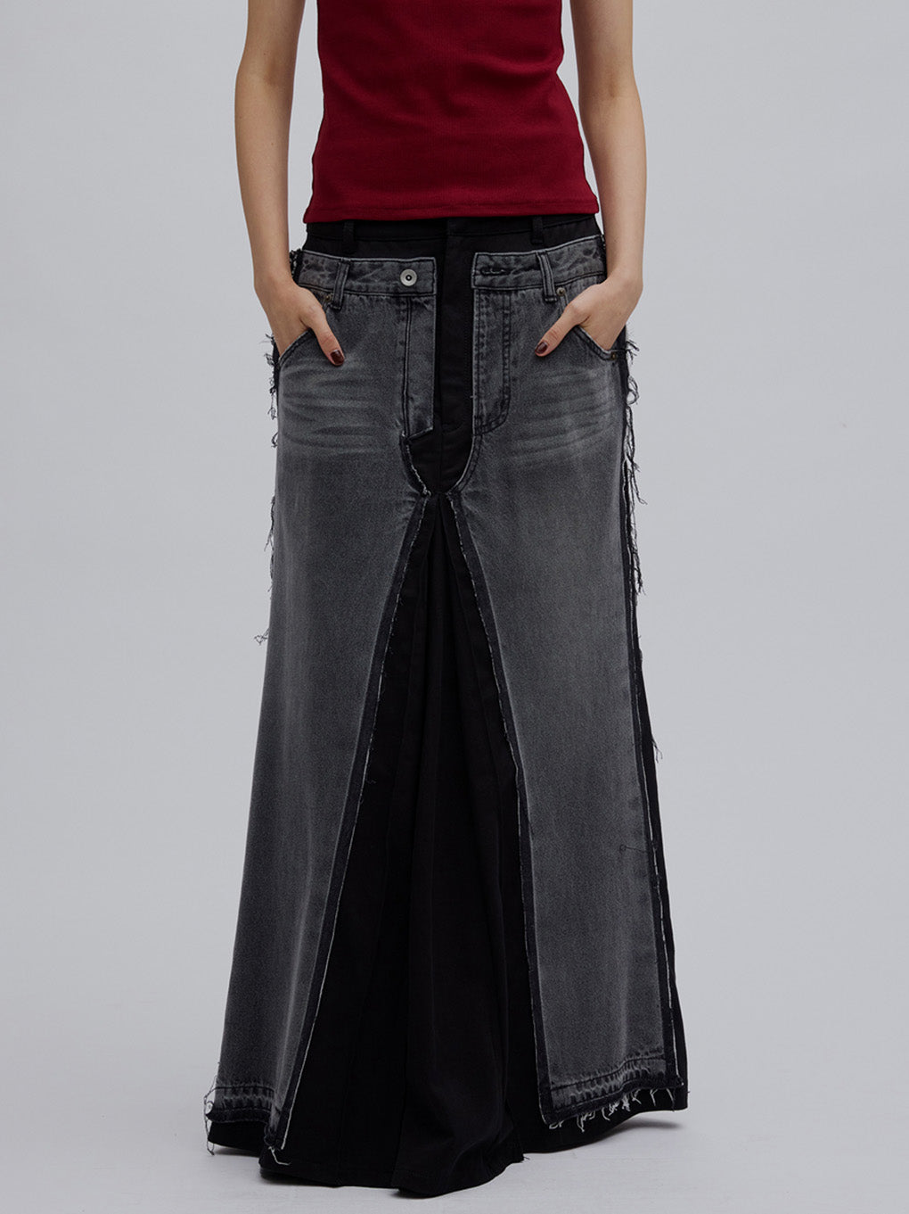 REMAKE DENIM CHINO SKIRT