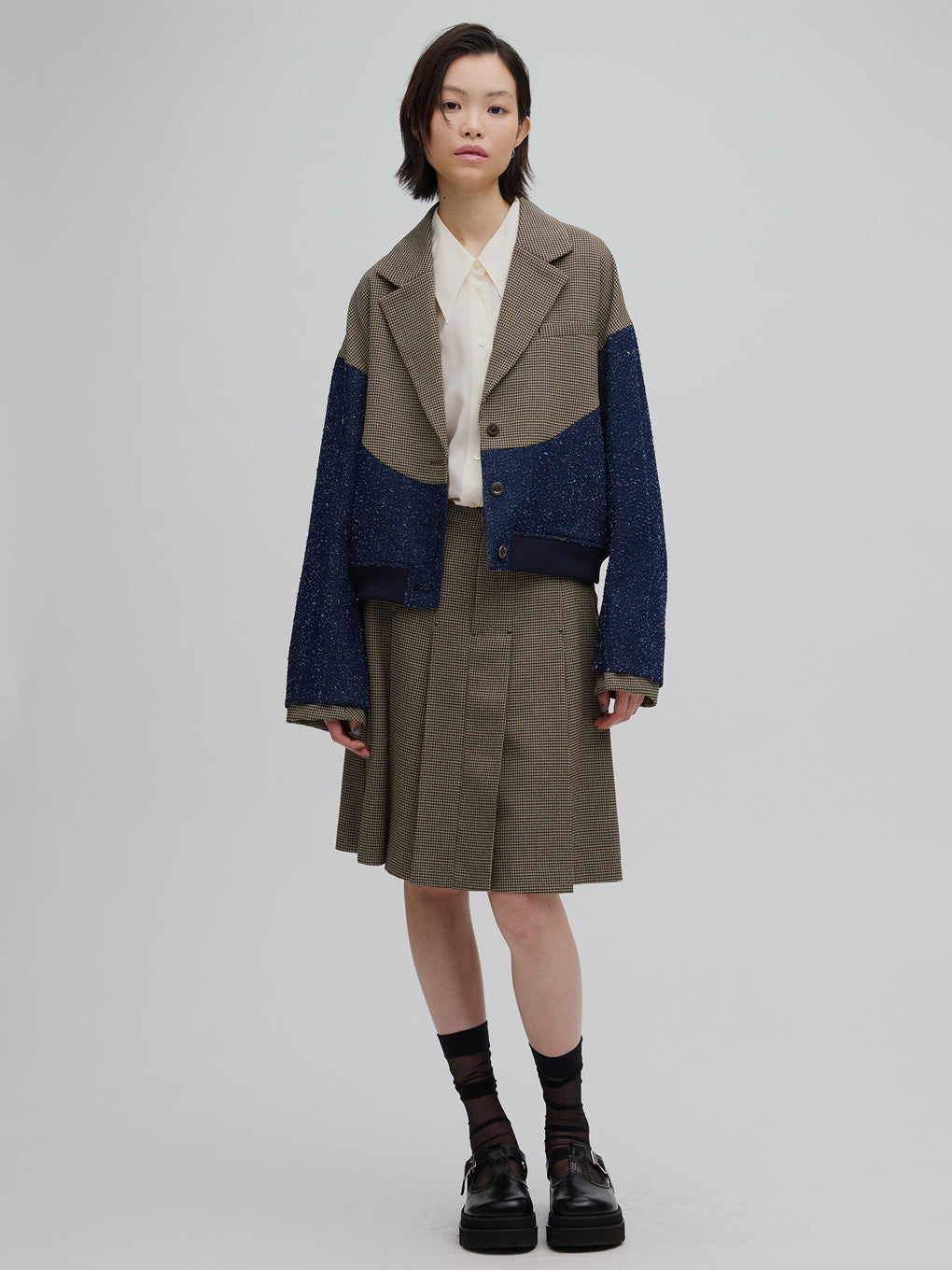 JENNY BOX PLEATED HALF SKIRT