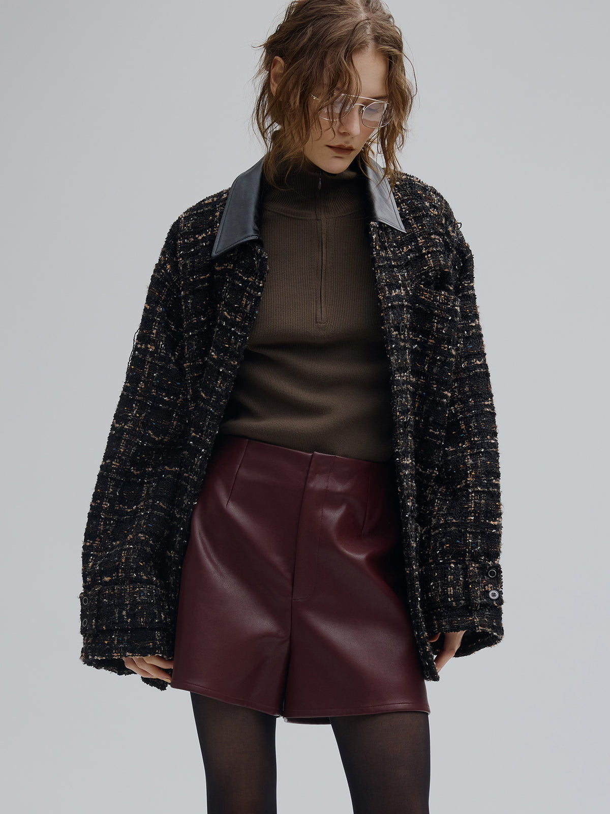 UND 2WAY TEXTURE TWEED JACKET