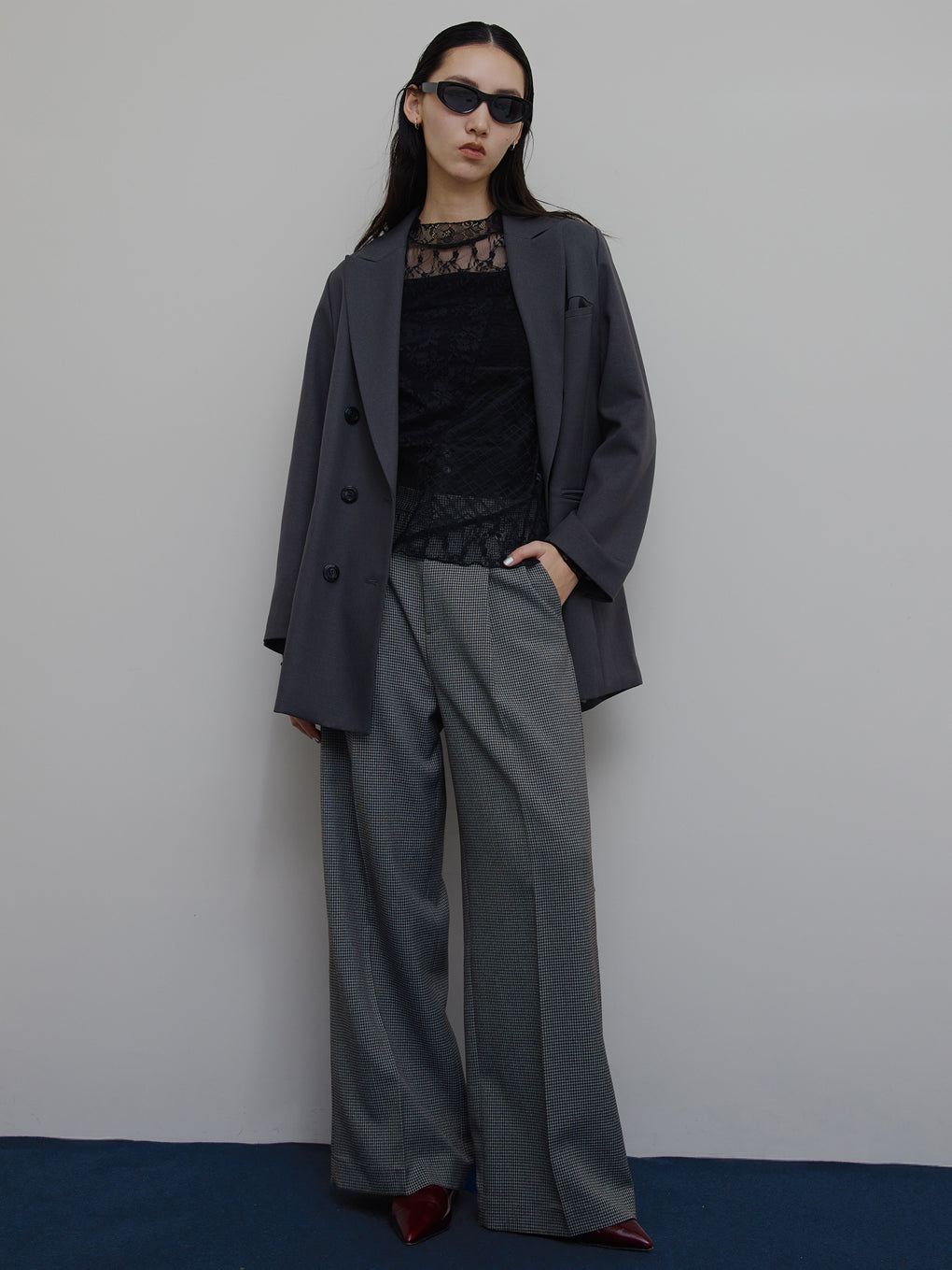 BONBOM×Ameri HOUNDSTOOTH STRAIGHT PANTS