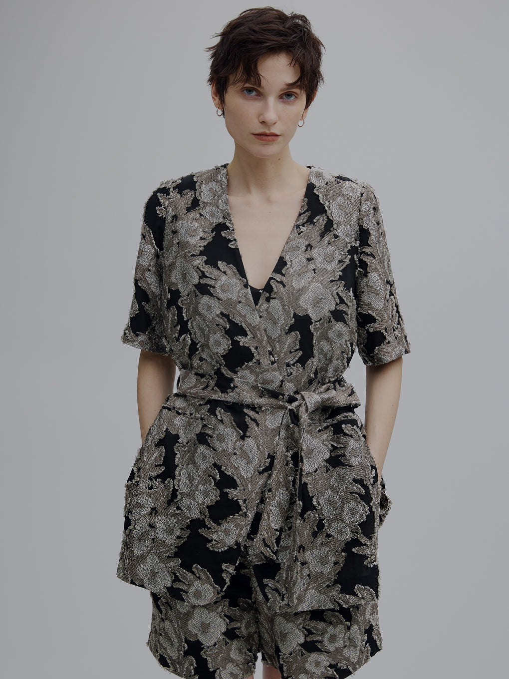 CUT JACQUARD JACKET SET UP