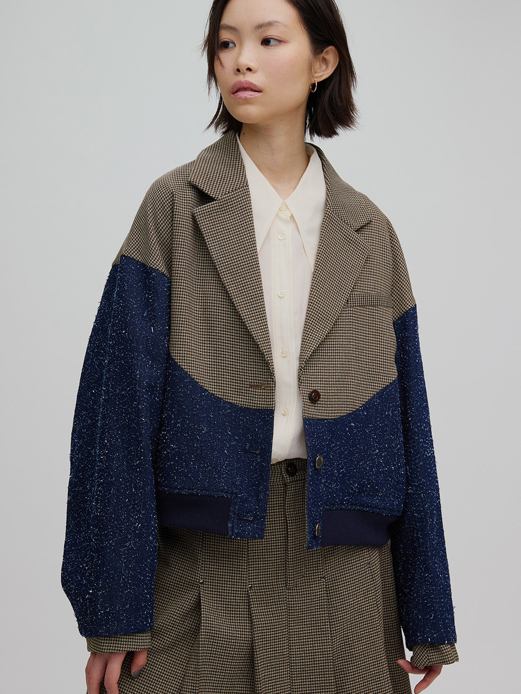 Ameri♡ JENNY CURVE DOCKING BLOUSON AmeriVINTAGE JENNY CURVE DOCKING BLOUSON 【公式通販】