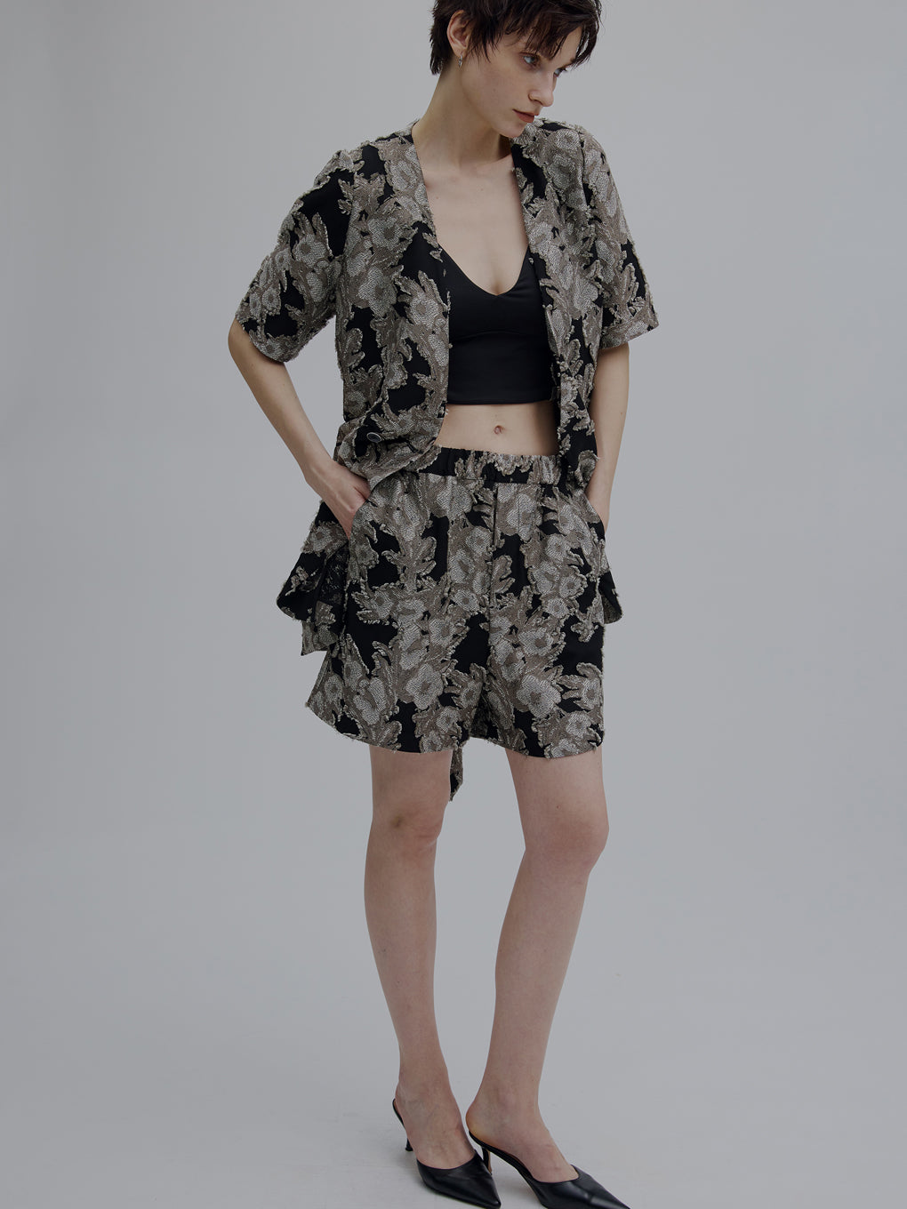 CUT JACQUARD JACKET SET UP