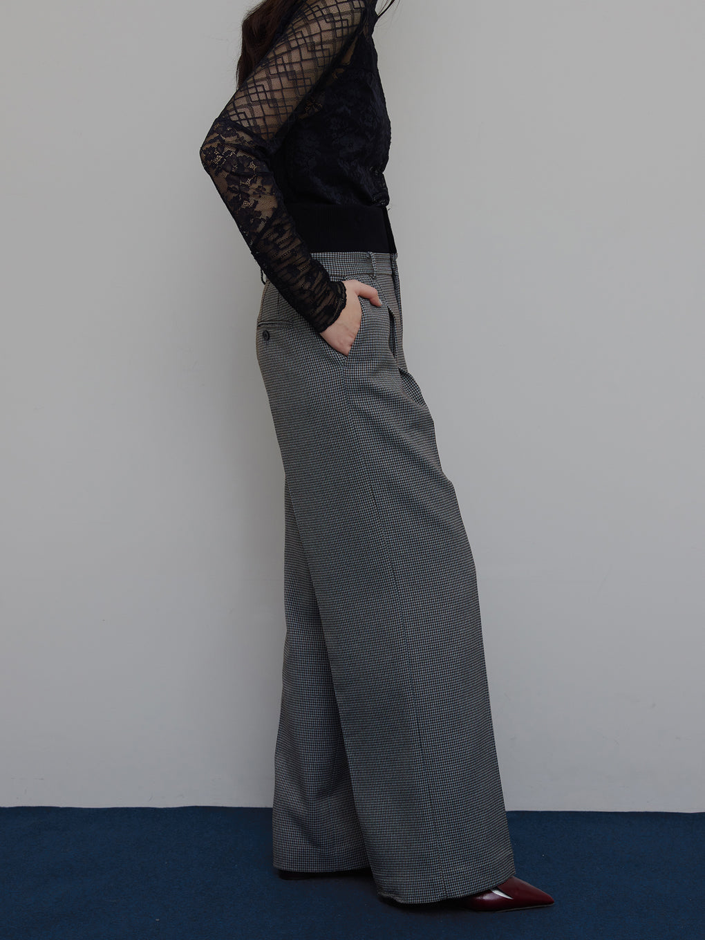 BONBOM×Ameri HOUNDSTOOTH STRAIGHT PANTS