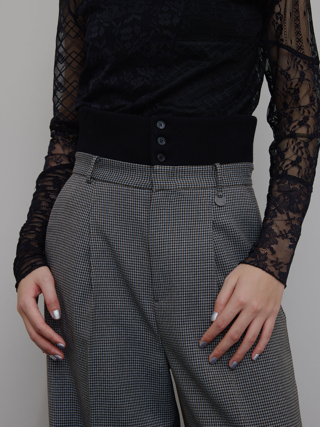 BONBOM×Ameri HOUNDSTOOTH STRAIGHT PANTS