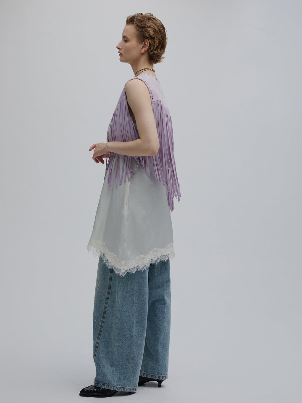 WESTERN FRINGE SYNTHETIC SUEDE VEST