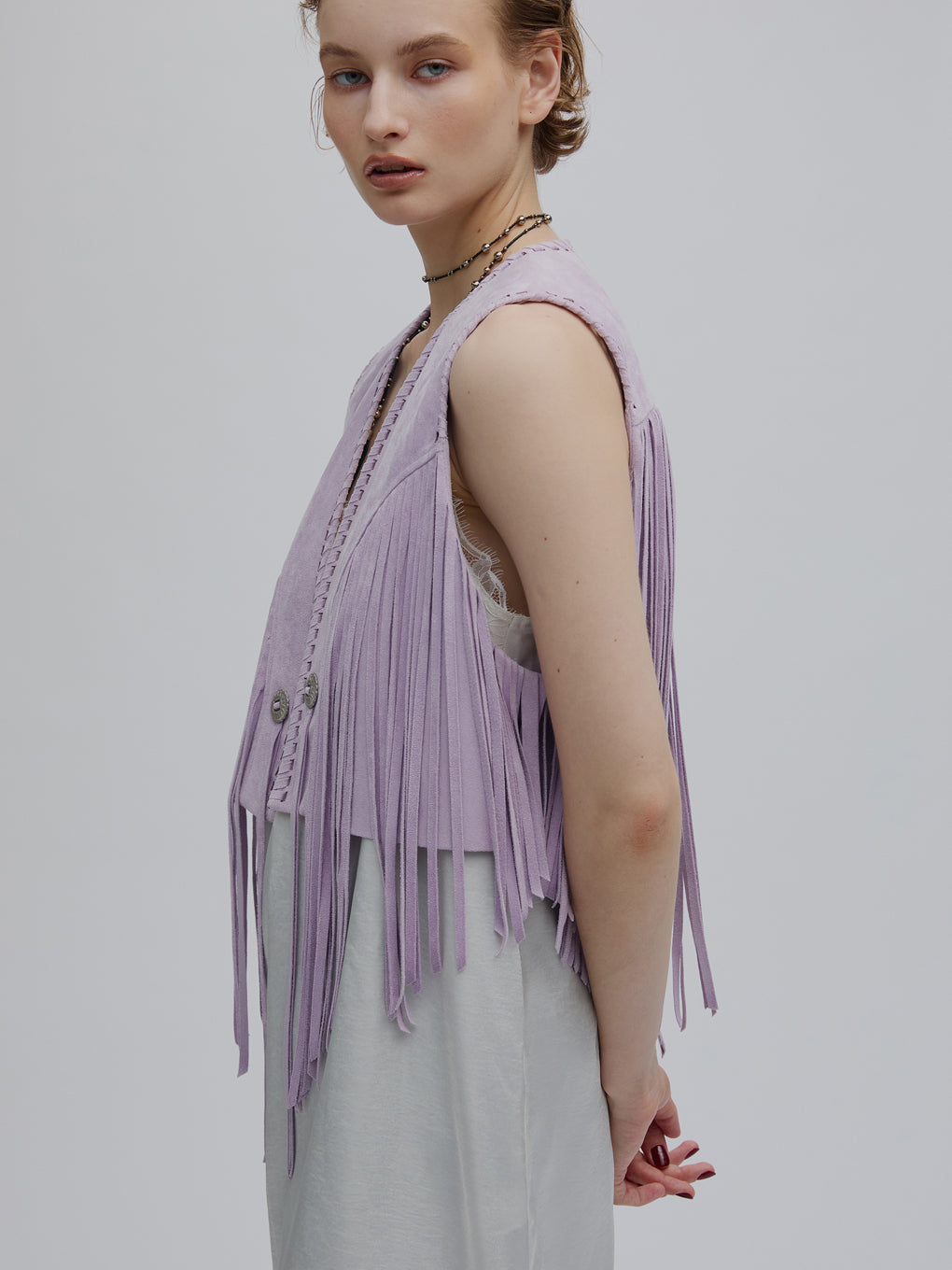 WESTERN FRINGE SYNTHETIC SUEDE VEST