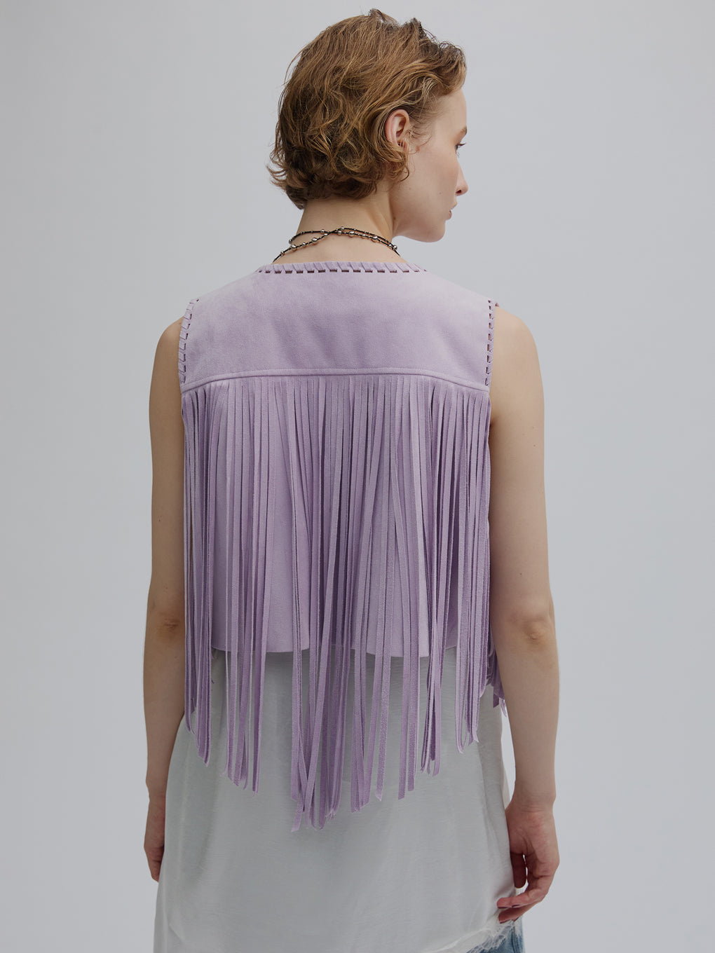 WESTERN FRINGE SYNTHETIC SUEDE VEST