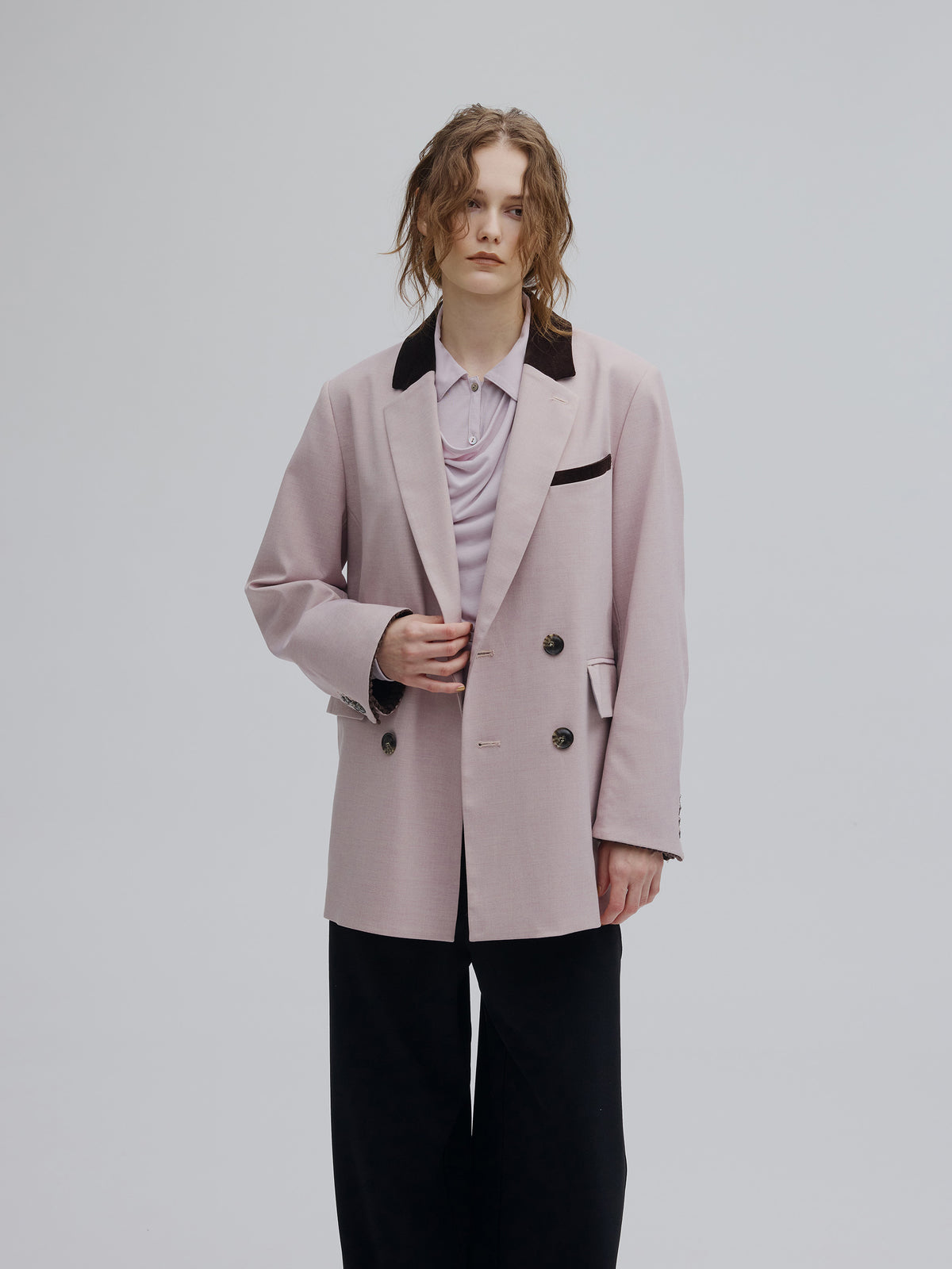 UND MIX FABRIC PATTERN JACKET