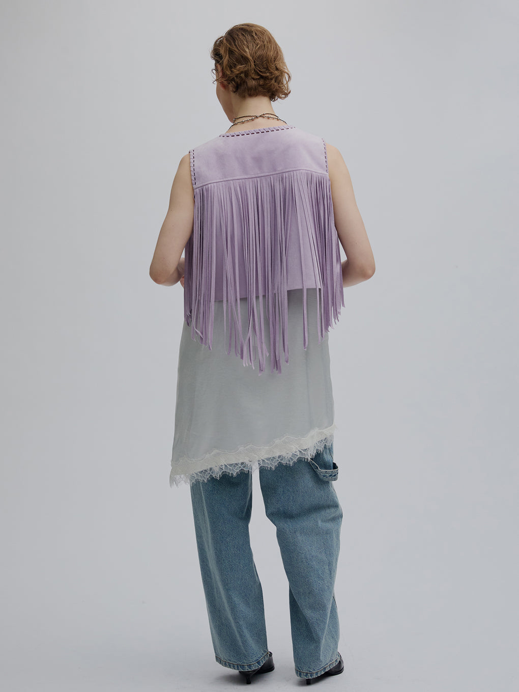 WESTERN FRINGE SYNTHETIC SUEDE VEST