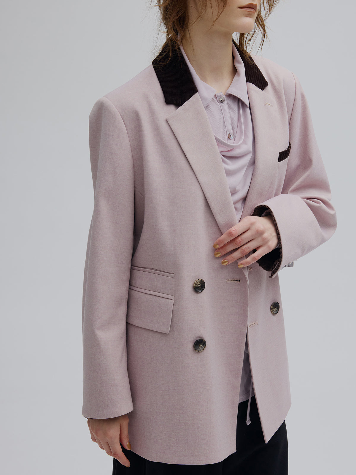 UND MIX FABRIC PATTERN JACKET