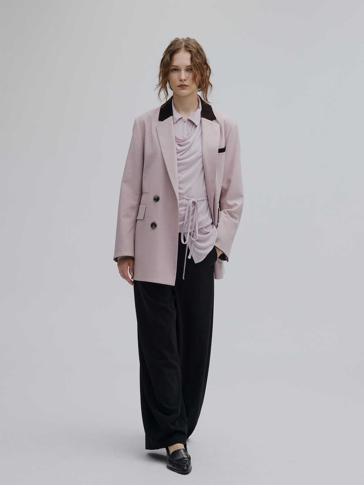 UND MIX FABRIC PATTERN JACKET