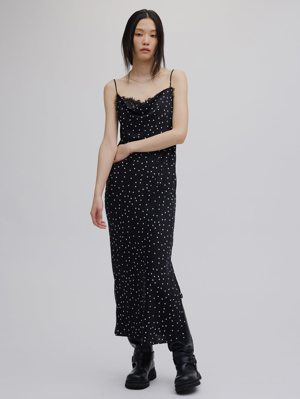 RANDOM DOT SHEER LAYERED DRESS