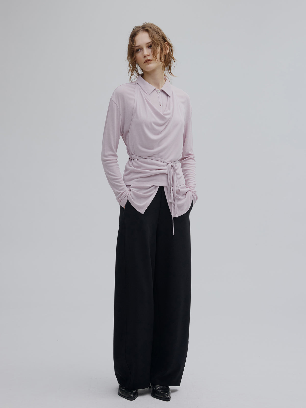 HALTER DRAPE DOCKING CUT TOP