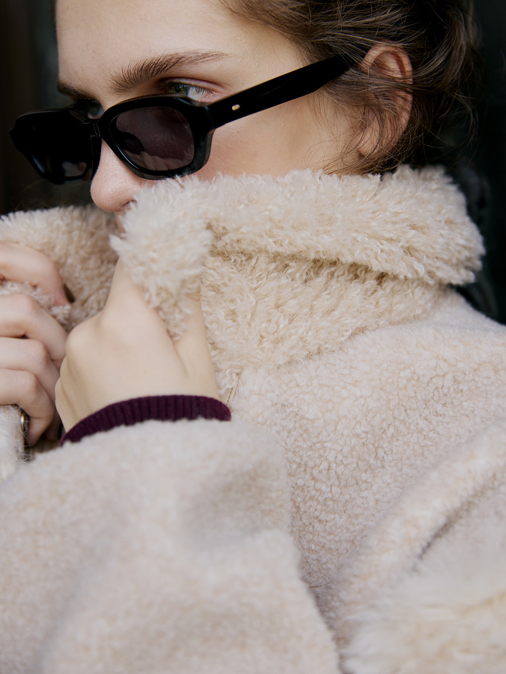 PATCHWORK BOA FUR TEDDY JACKET